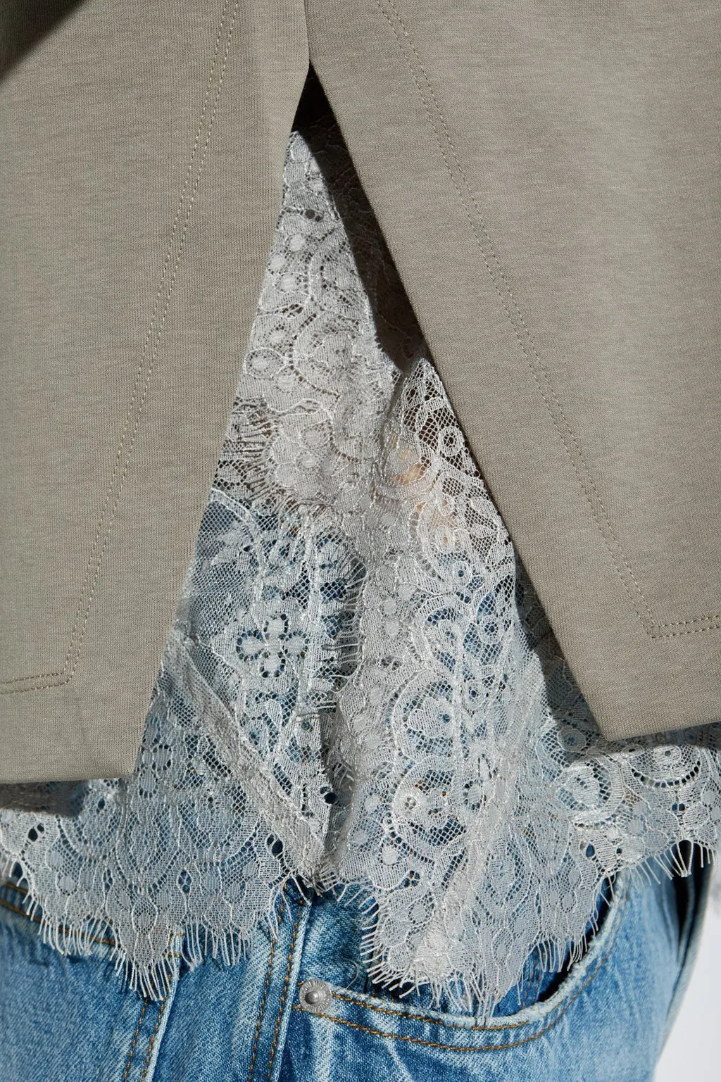 Munthe Rach Lace-Hem Top