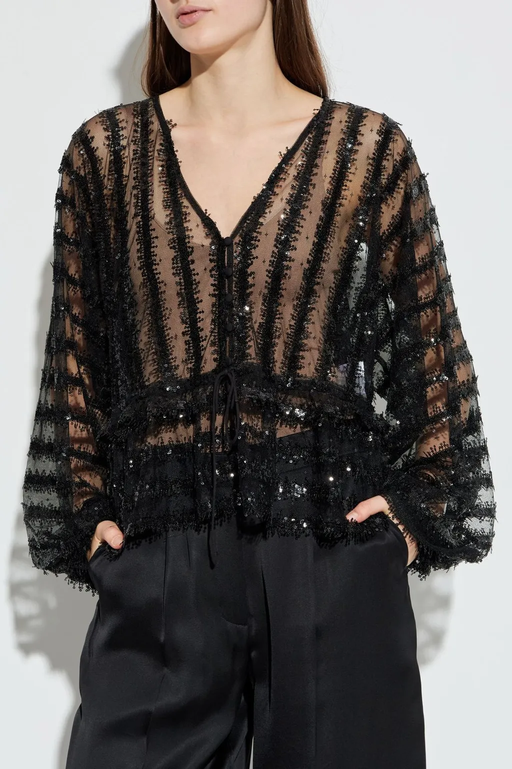 Munthe Remona Sheer Sequin Top