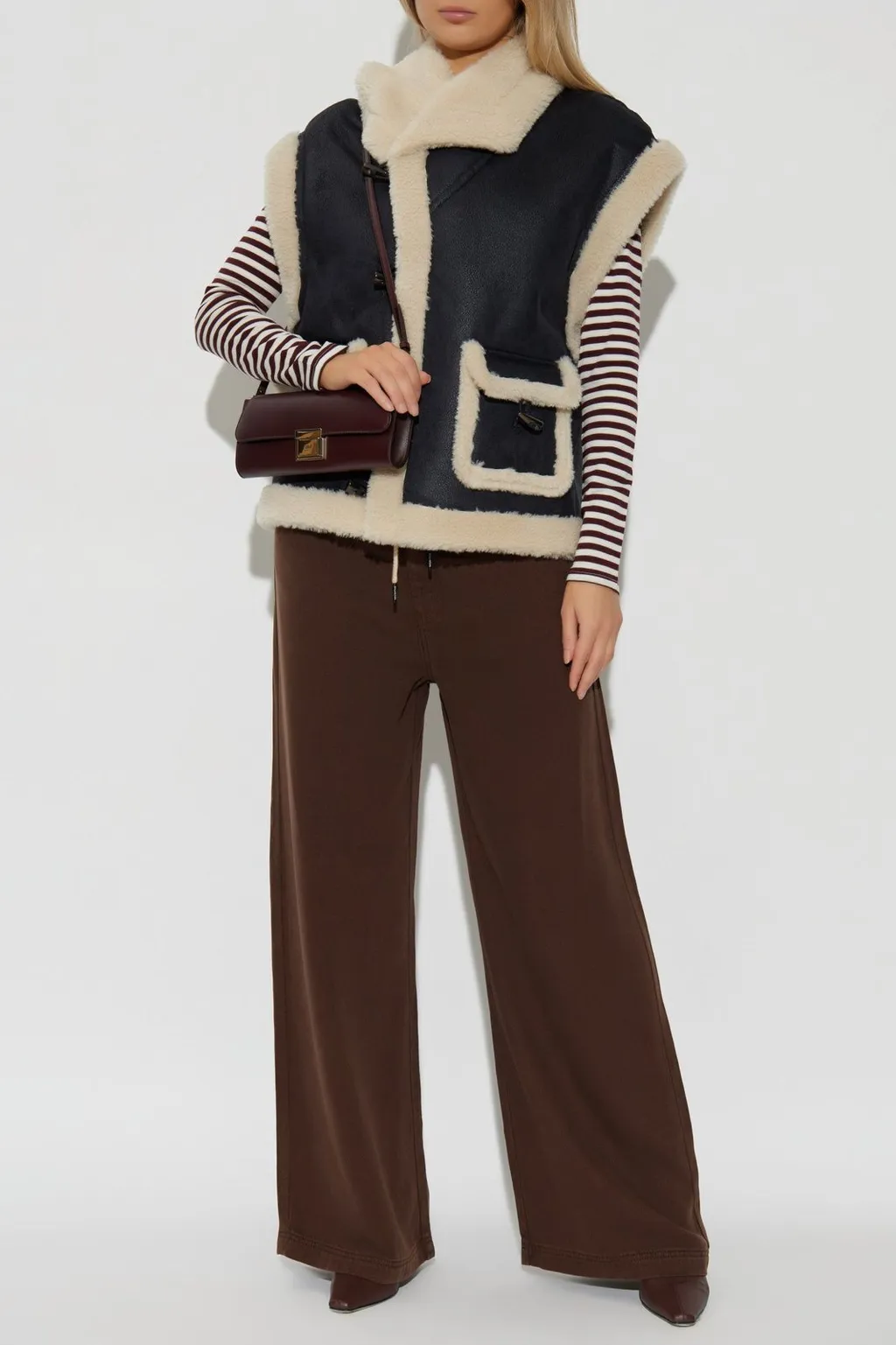 Munthe Lurple Shearling-Trim Vest
