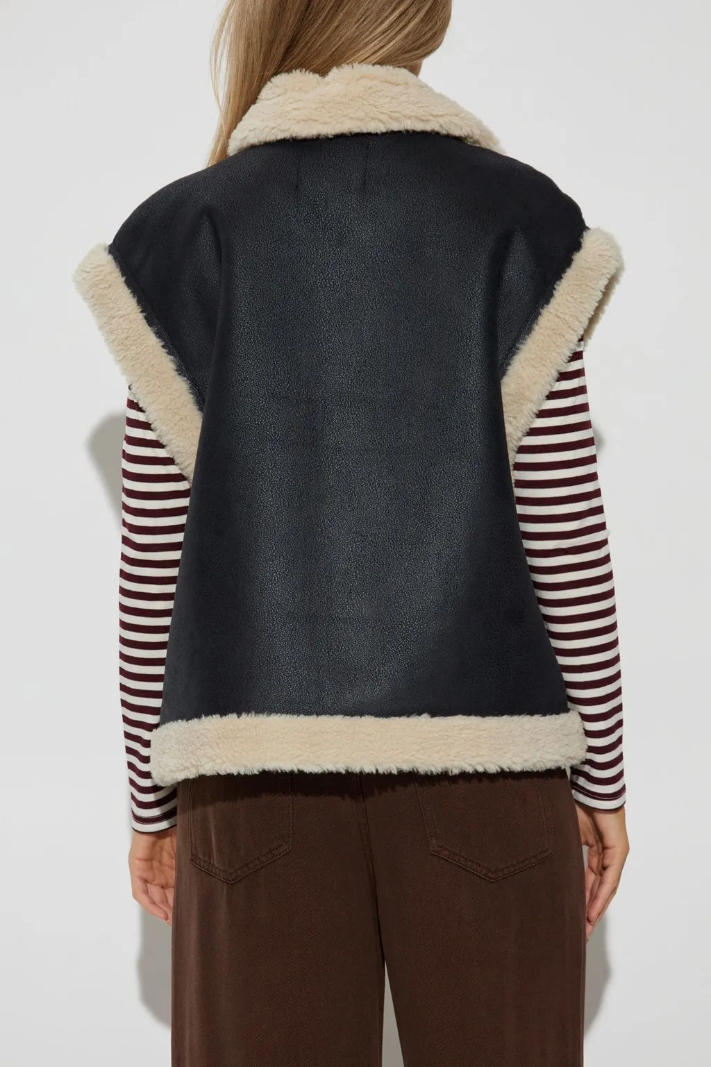 Munthe Lurple Shearling-Trim Vest