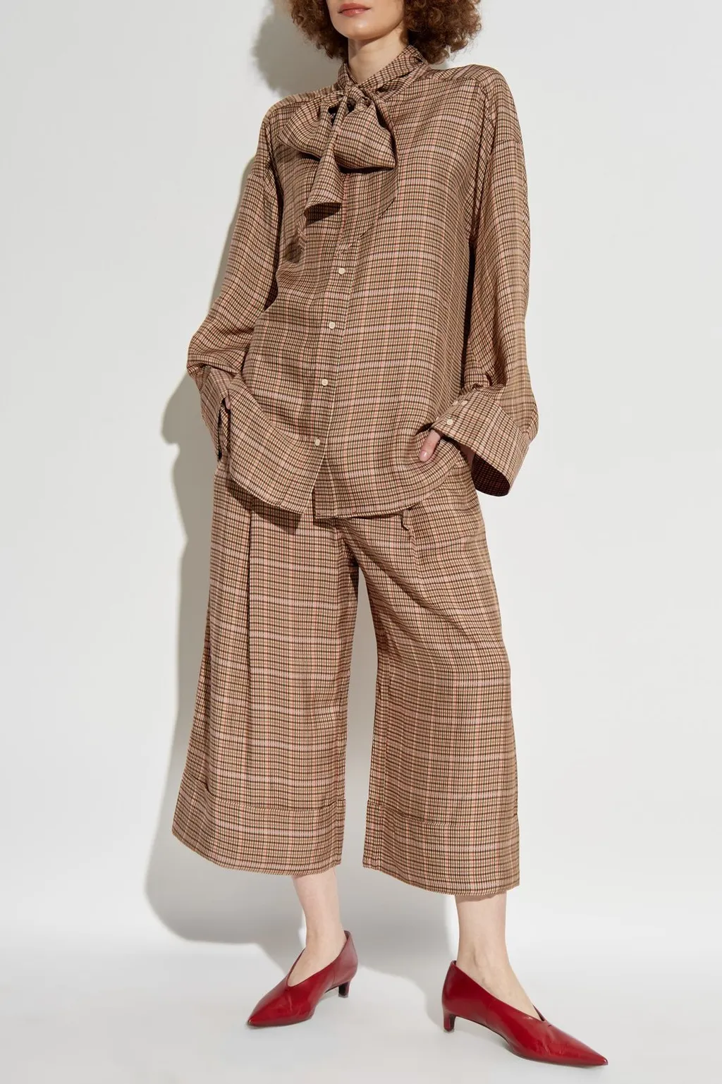 Munthe Lynhaven Checked Wide-Leg Pants