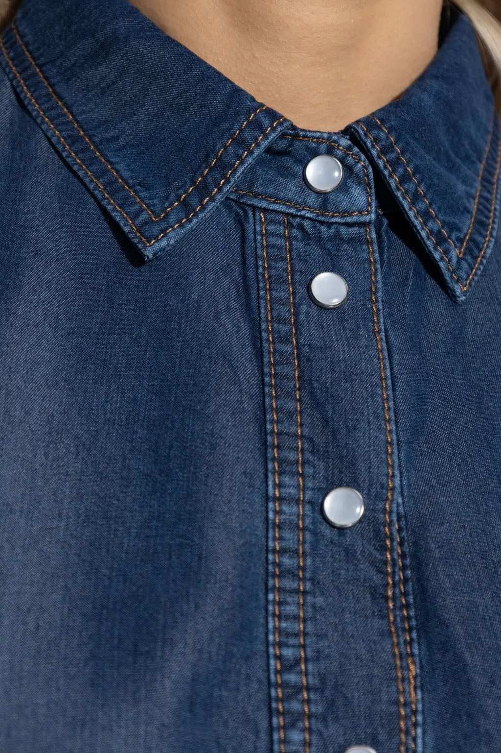 Munthe Pikine Tie-Waisted Denim Shirt