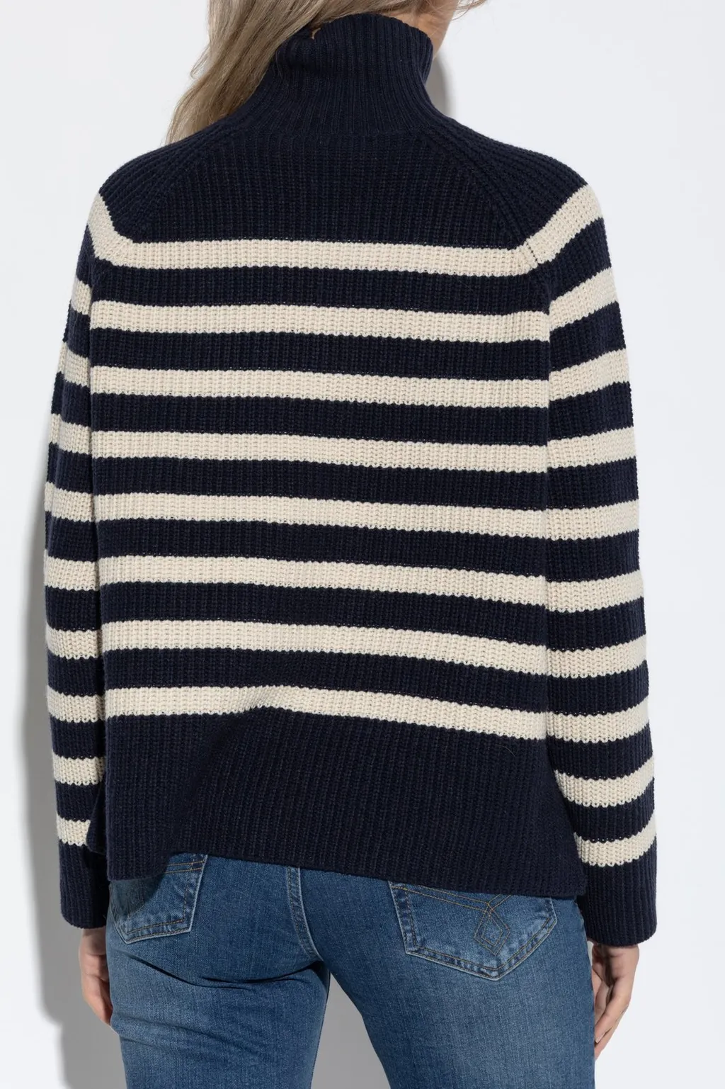Munthe High-Neck Striped Knitted Jumper