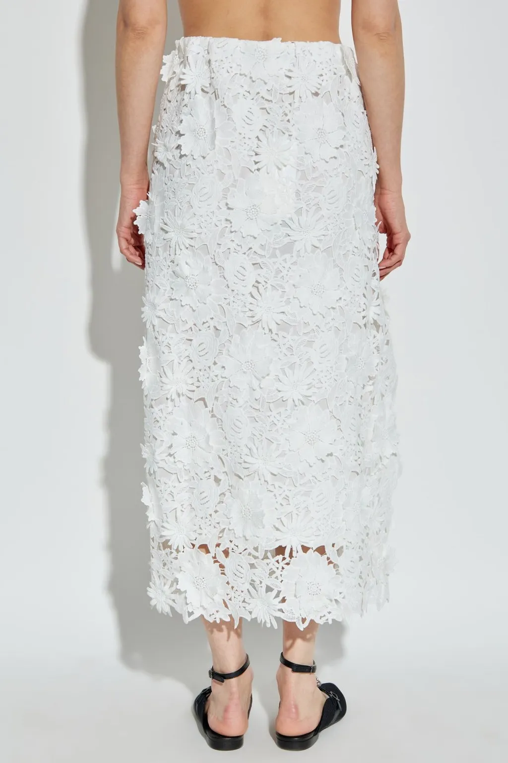 Munthe Floral Lace Midi Skirt