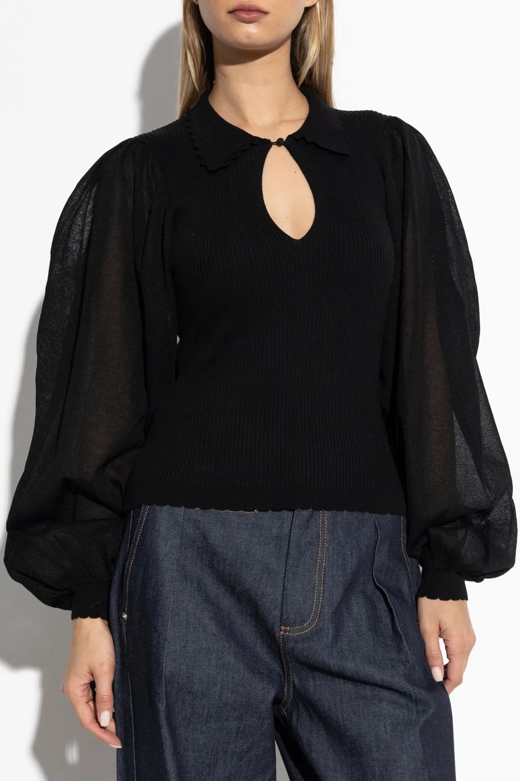 Munthe Elegant Keyhole Knit Top