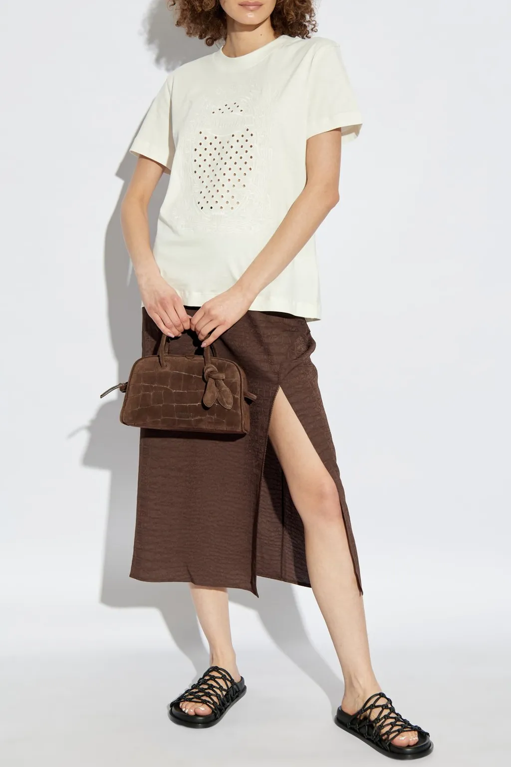 Munthe Embroidered Logo Cutout Top