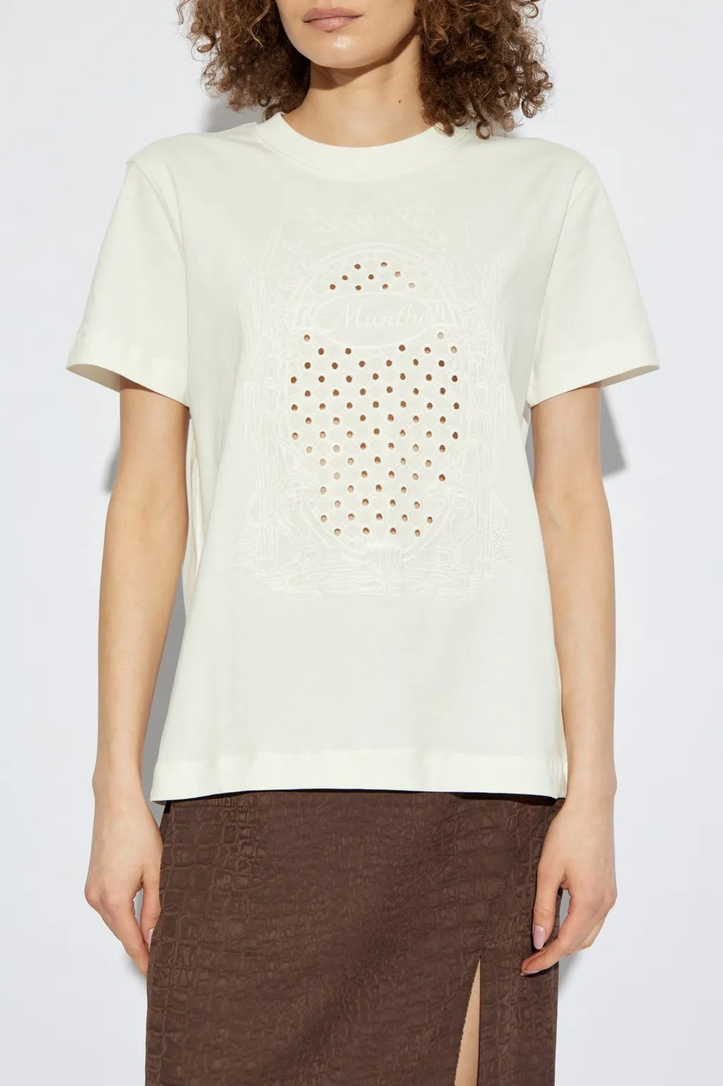 Munthe Embroidered Logo Cutout Top