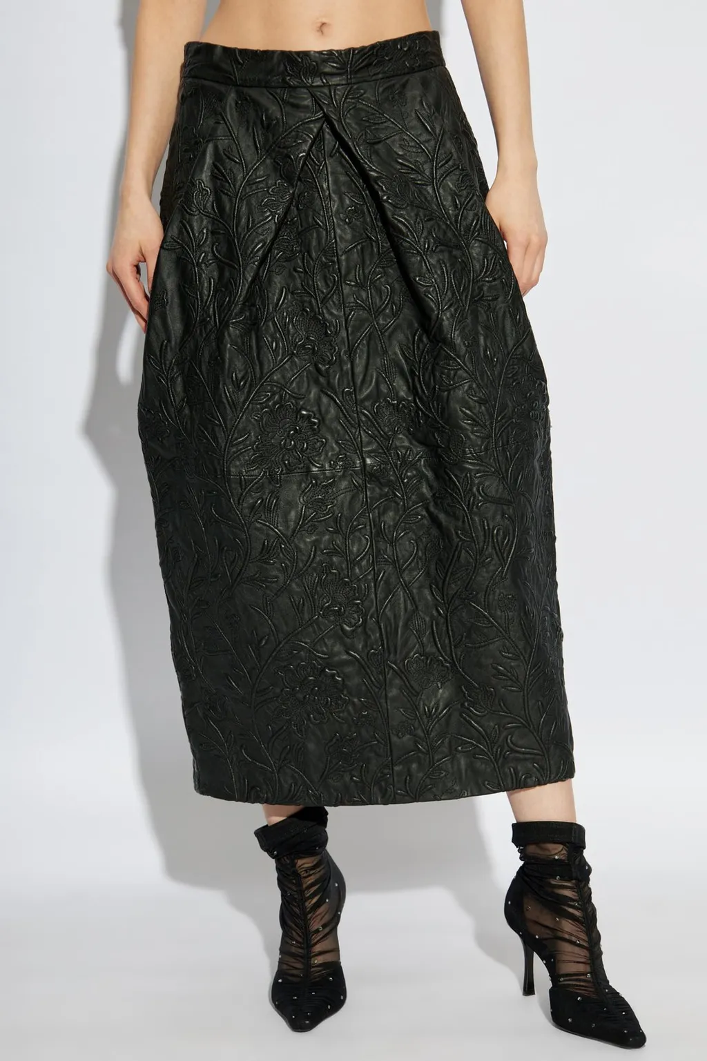 Munthe Embroidered Midi Skirt