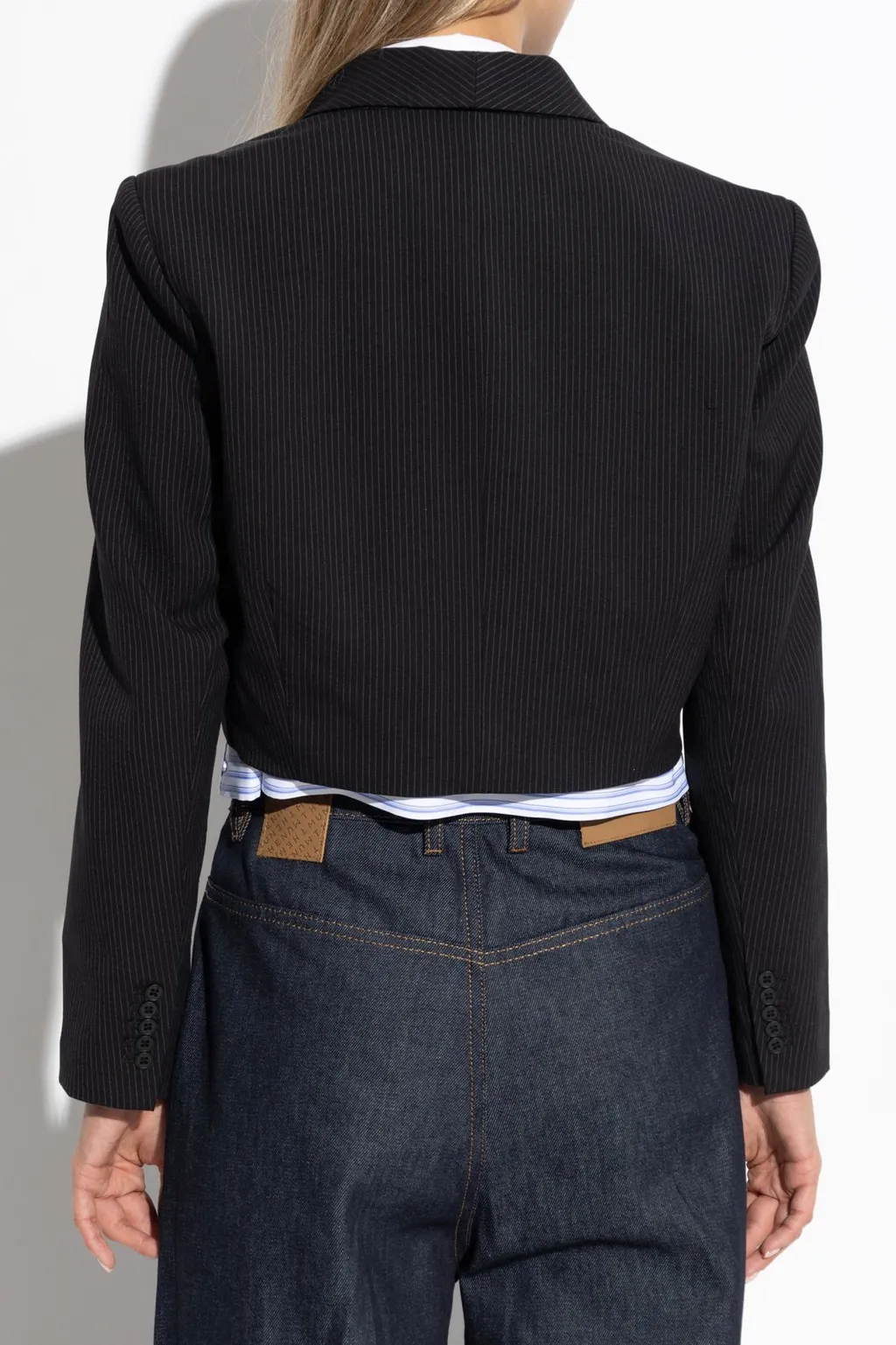 Munthe Tailored Pinstripe Cropped Jacket