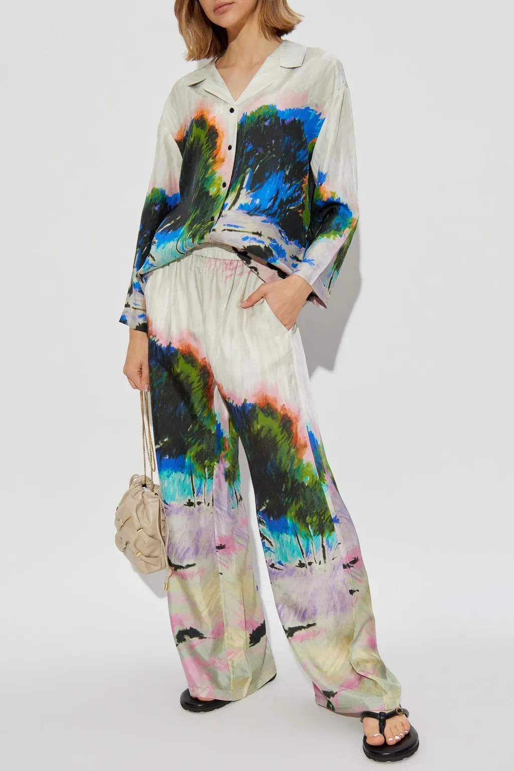 Munthe Abstract Print Button-Up Top