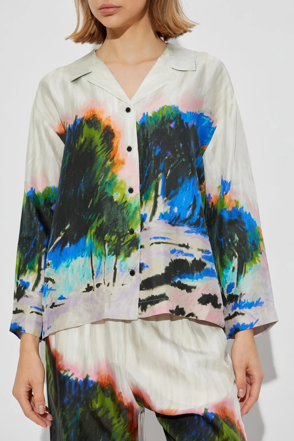 Munthe Abstract Print Button-Up Top