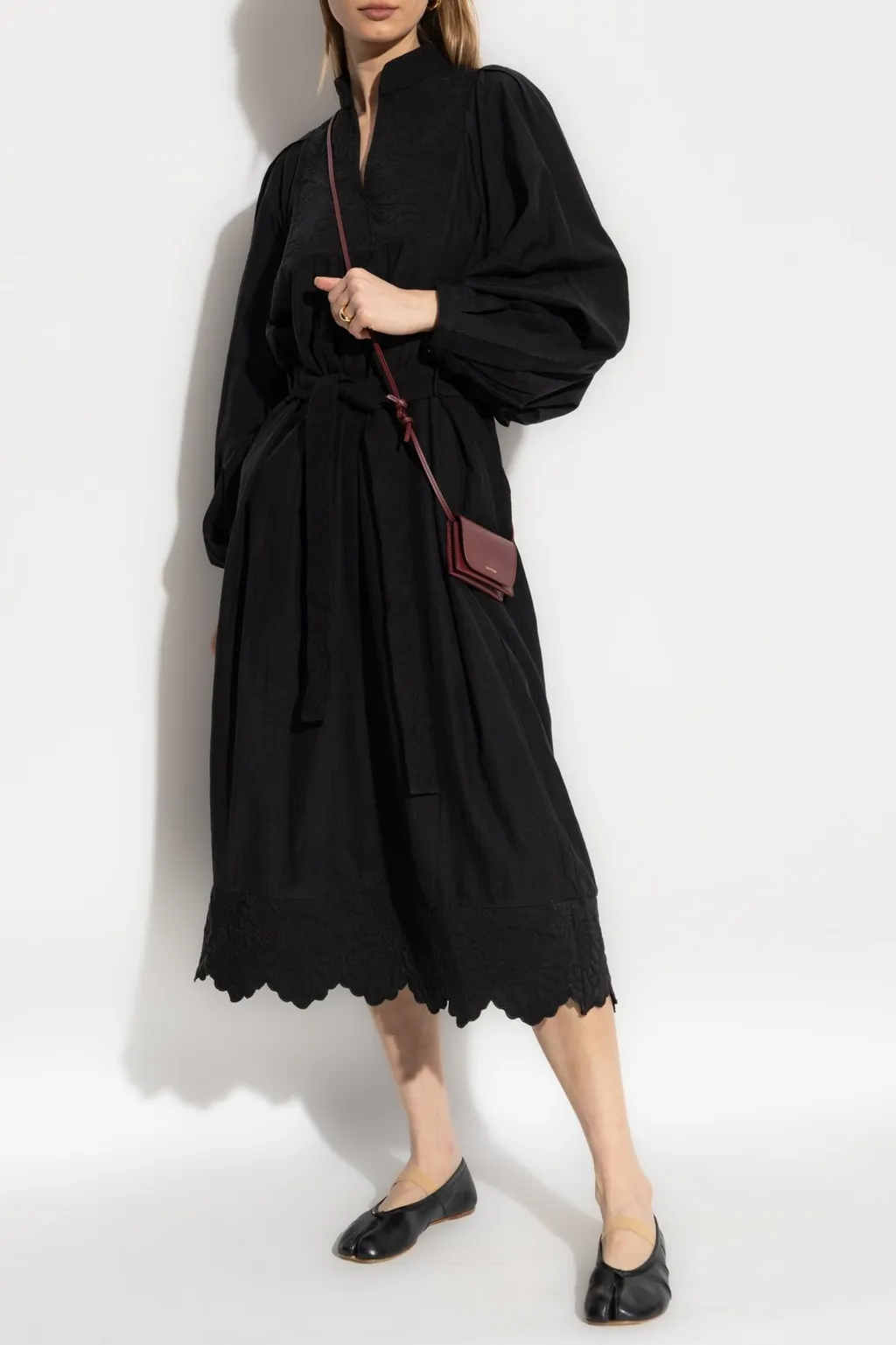 Munthe Elegant Belted Midi Dress