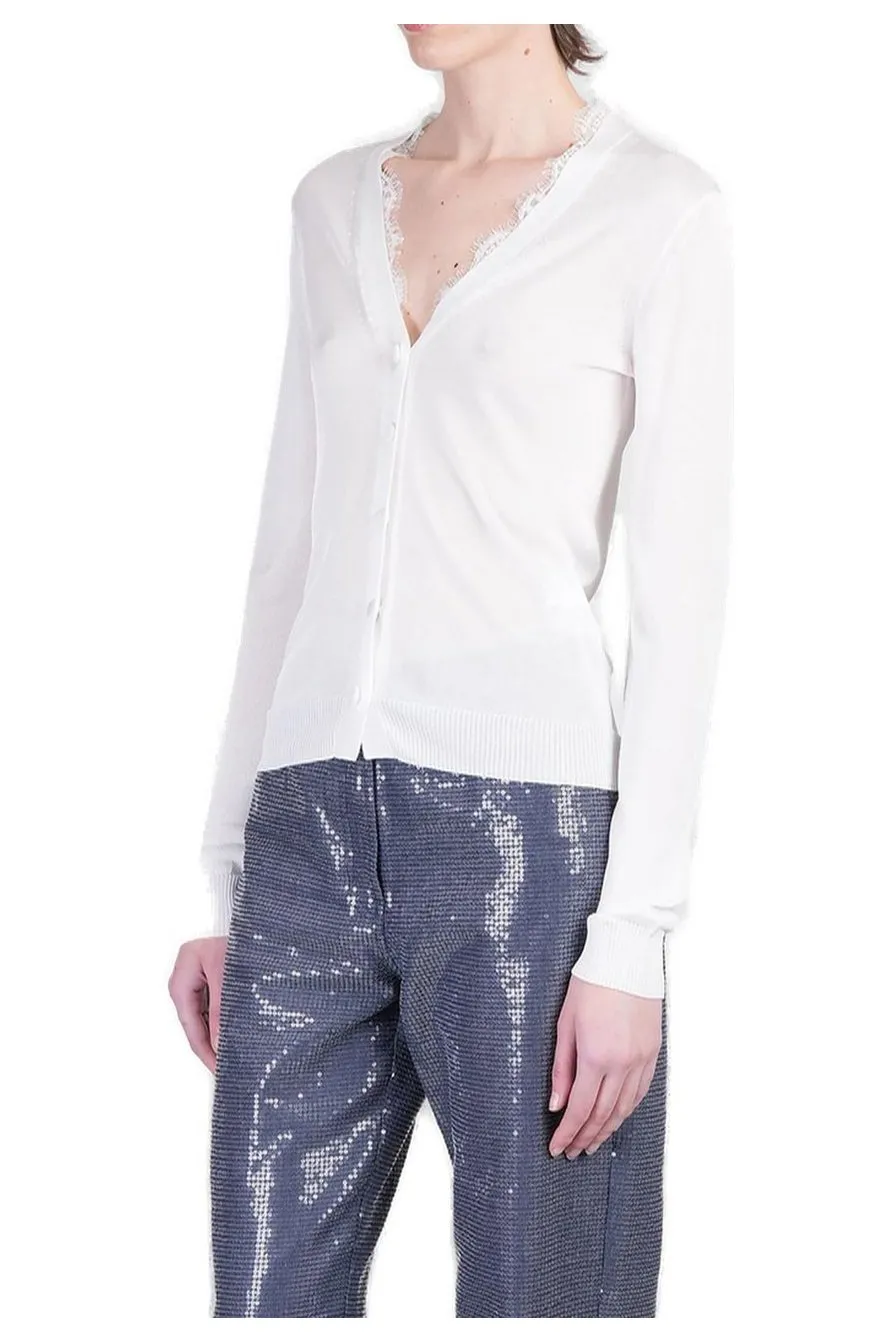 Mvp Wardrobe Lace Trim Cardigan