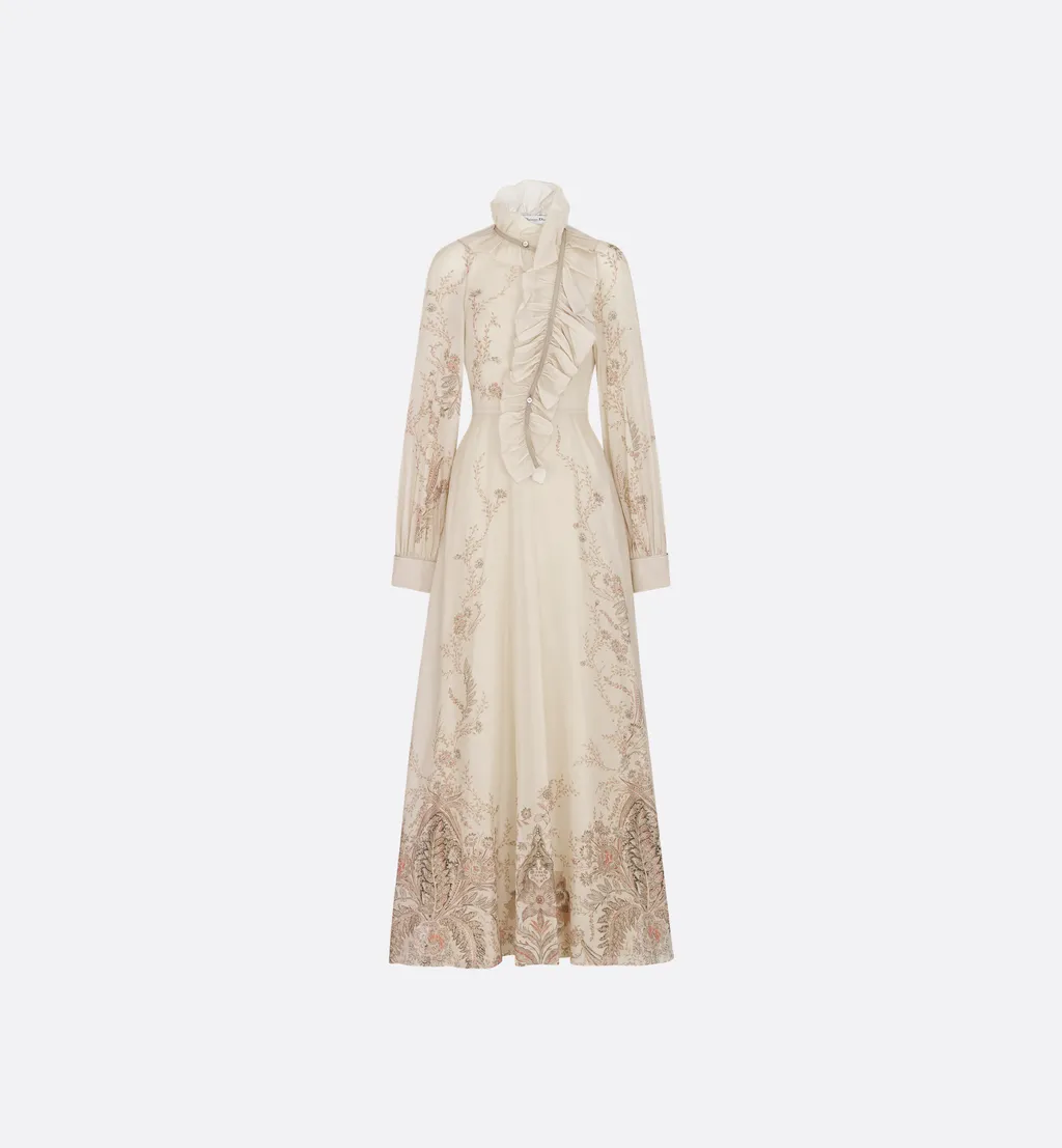 Long Dress With Removable Ruched Collar