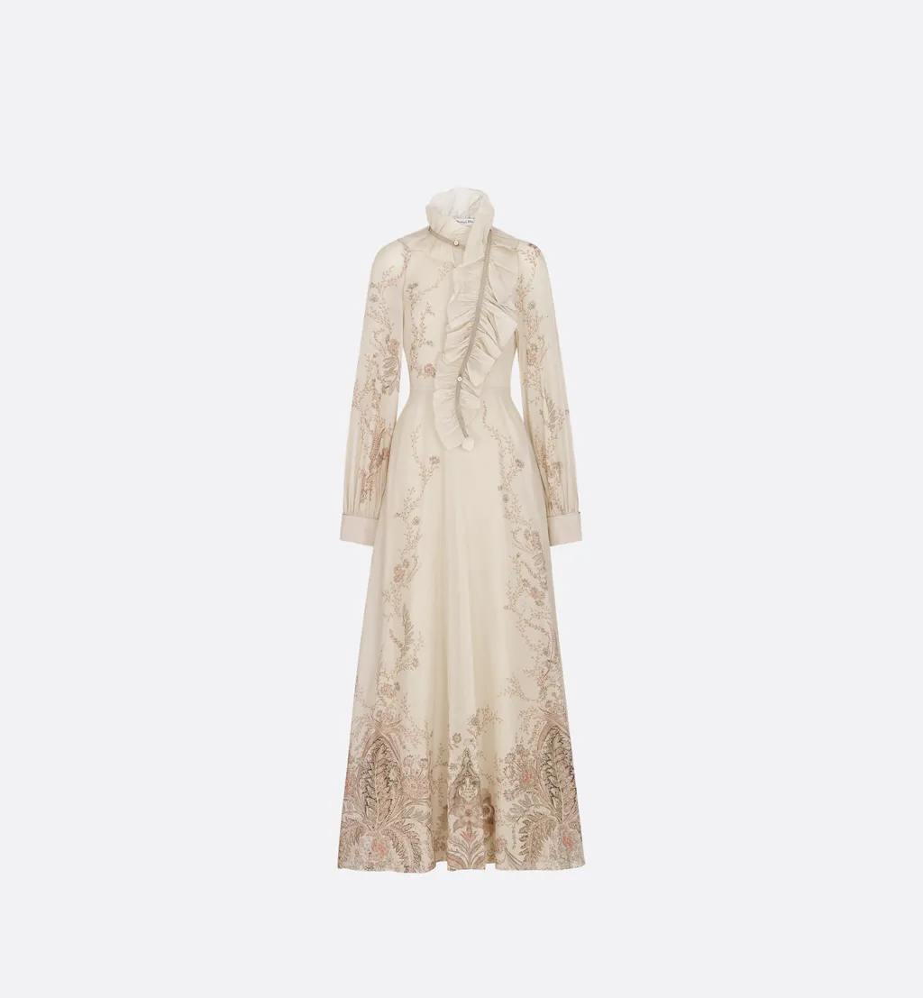 Long Dress With Removable Ruched Collar