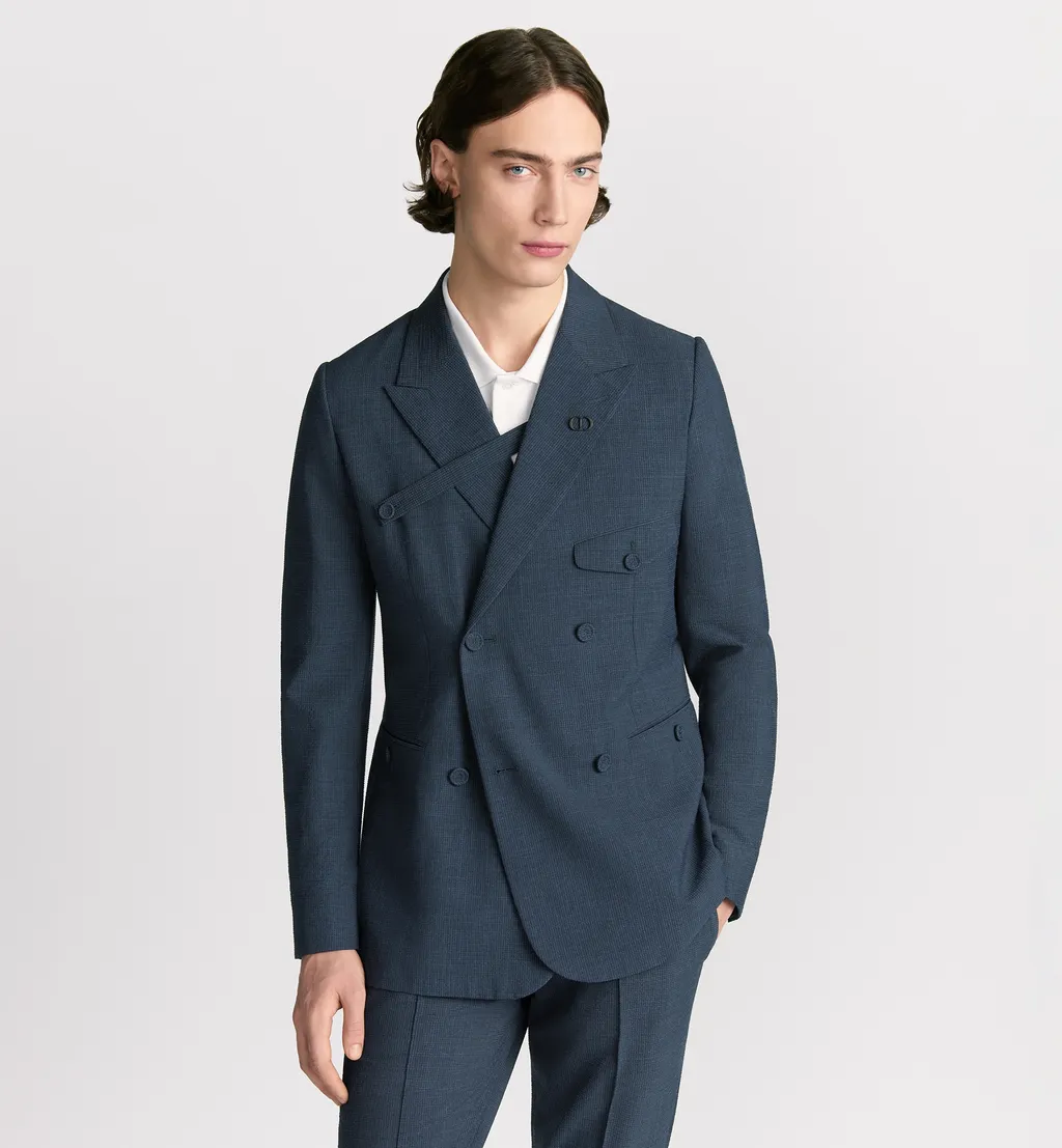 Double-Breasted Jacket With Buttoned Strap