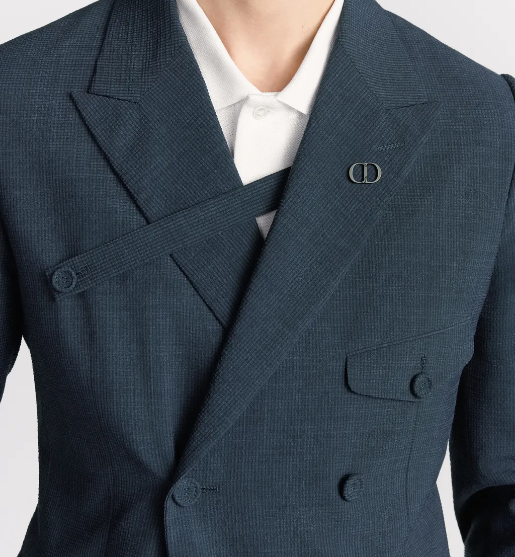 Double-Breasted Jacket With Buttoned Strap