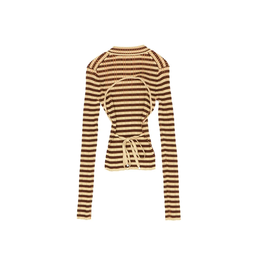 Nanushka Perrie Striped Ribbed Top