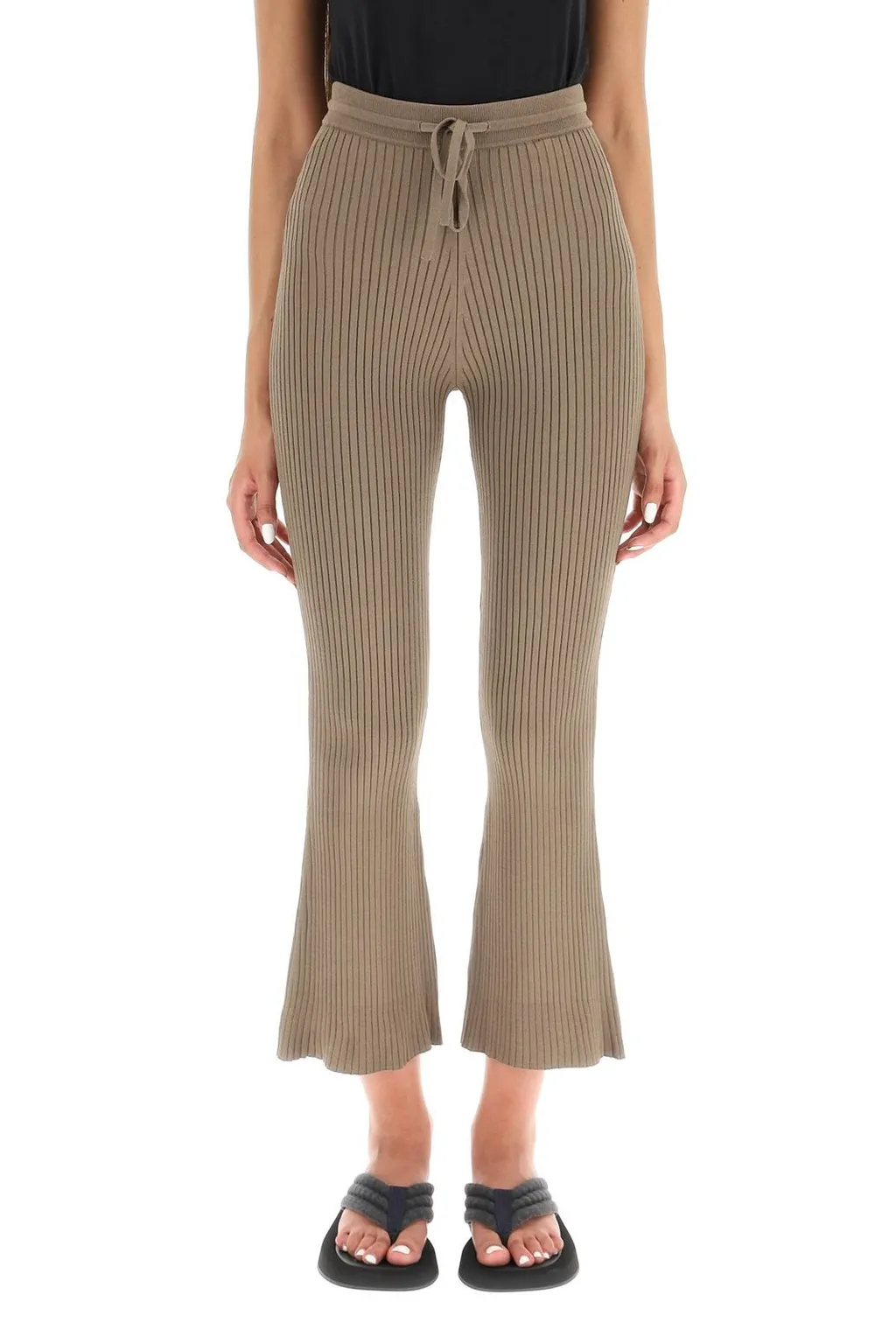 Nanushka Ribbed Knitted Cropped Pants
