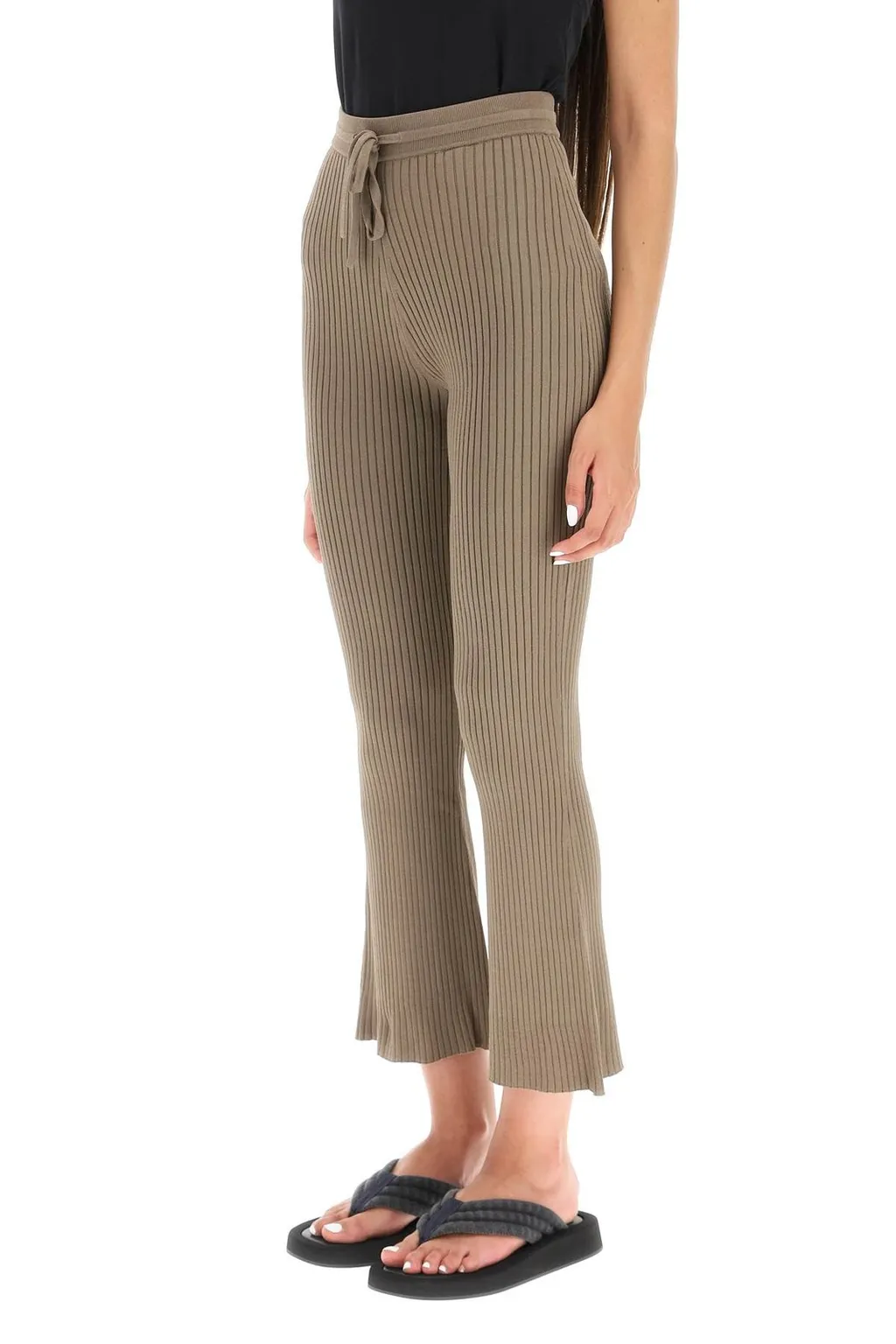 Nanushka Ribbed Knitted Cropped Pants