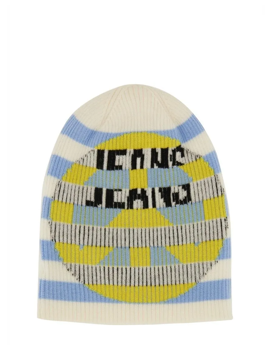 Moschino Jeans Striped Knitted Beanie