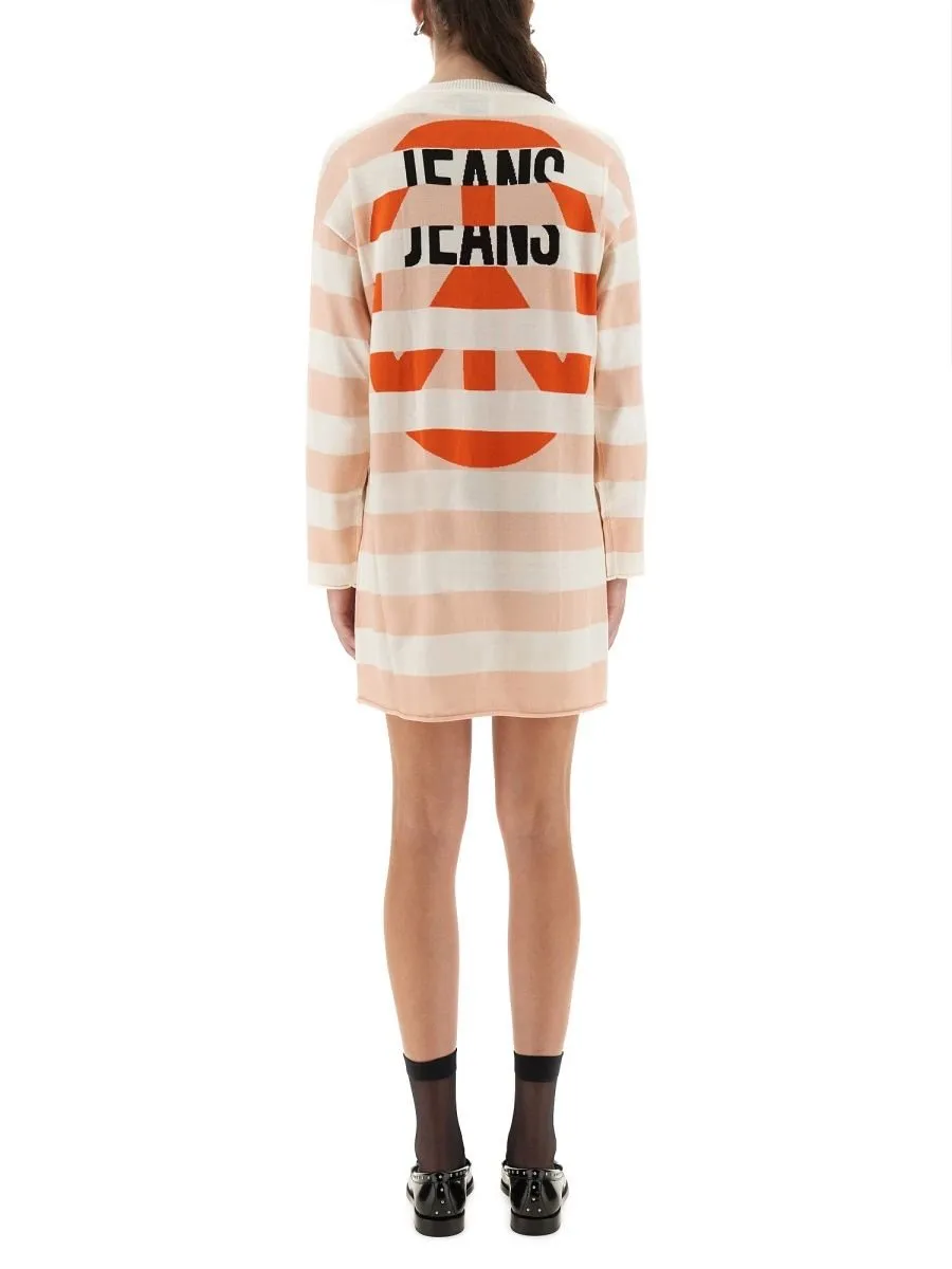 Moschino Jeans Logo Printed Mini Dress