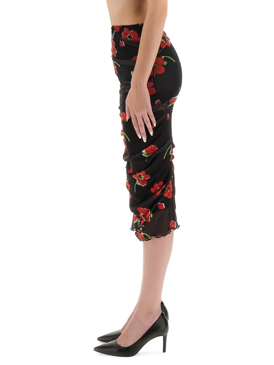 Moschino Jeans Printed Tulle Dress