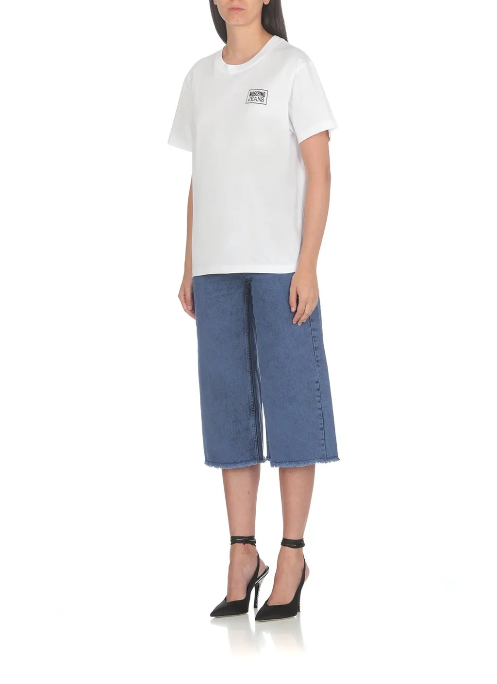 Moschino Jeans Logo Embroidered Crewneck T-Shirt
