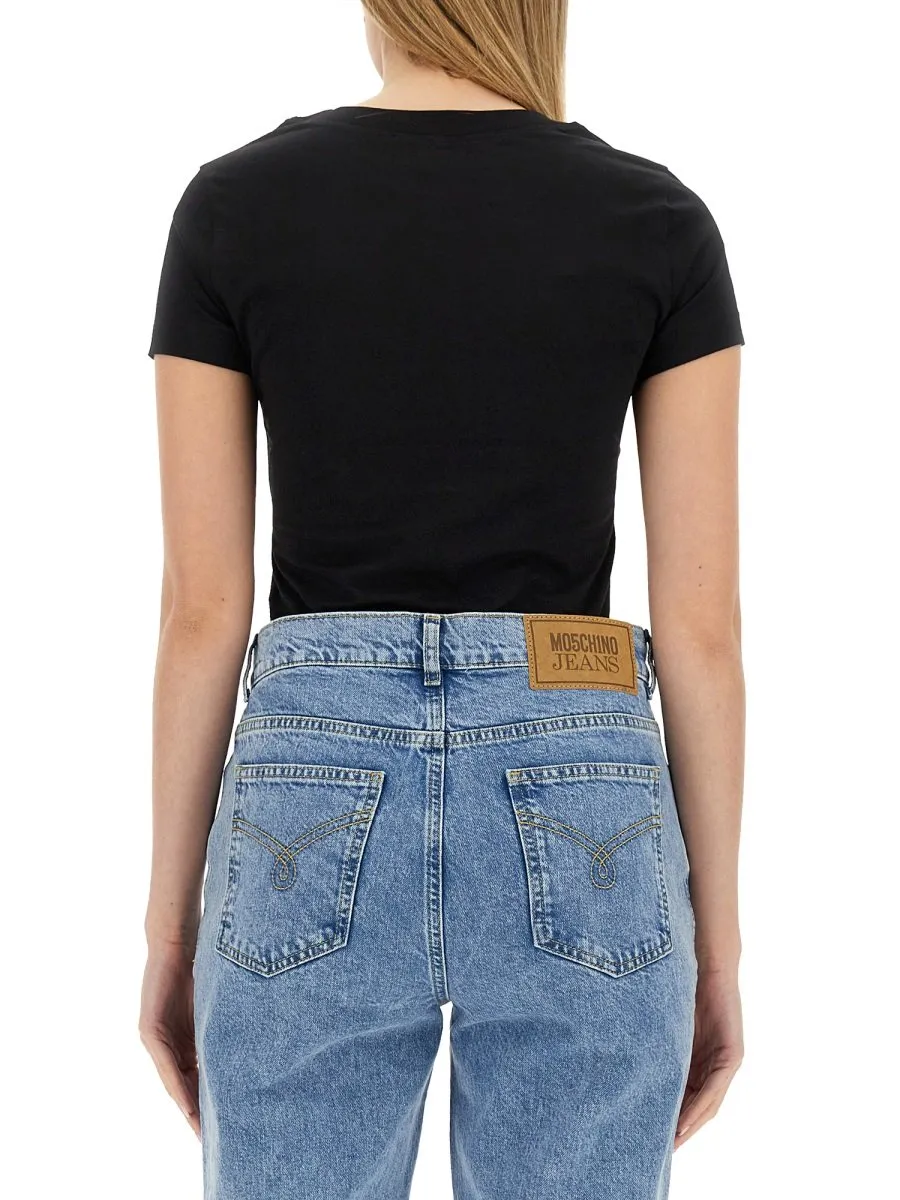 Moschino Jeans Logo Printed Crewneck T-Shirt