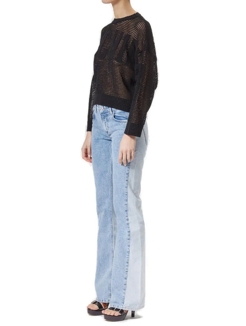 Moschino Jeans Open Knitted Crewneck Jumper