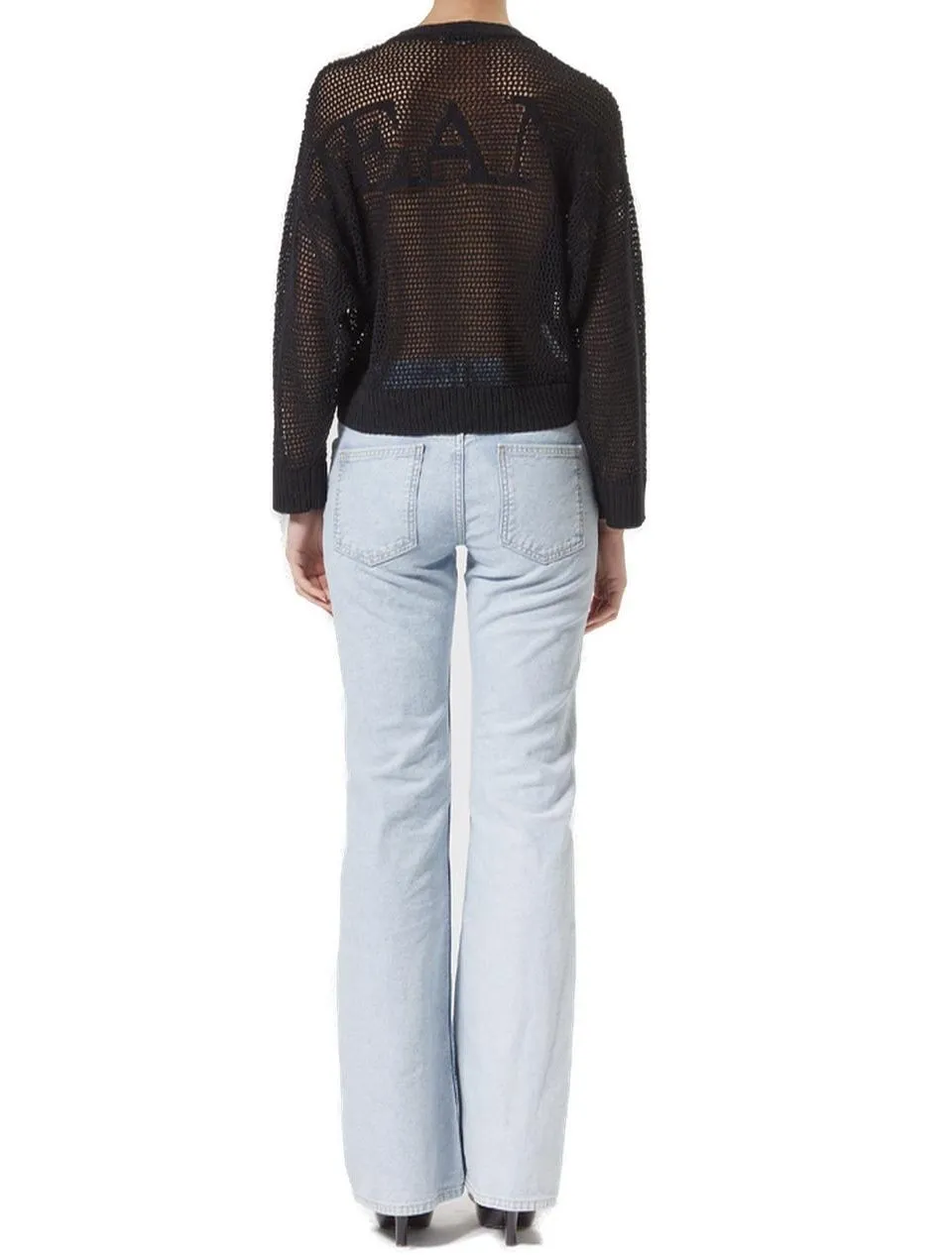 Moschino Jeans Open Knitted Crewneck Jumper