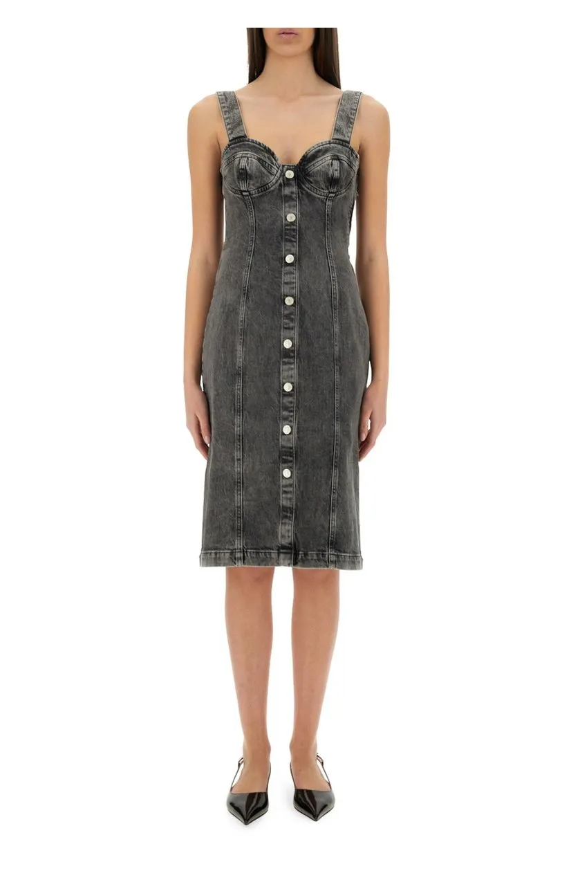 Moschino Jeans Button-Front Midi Dress
