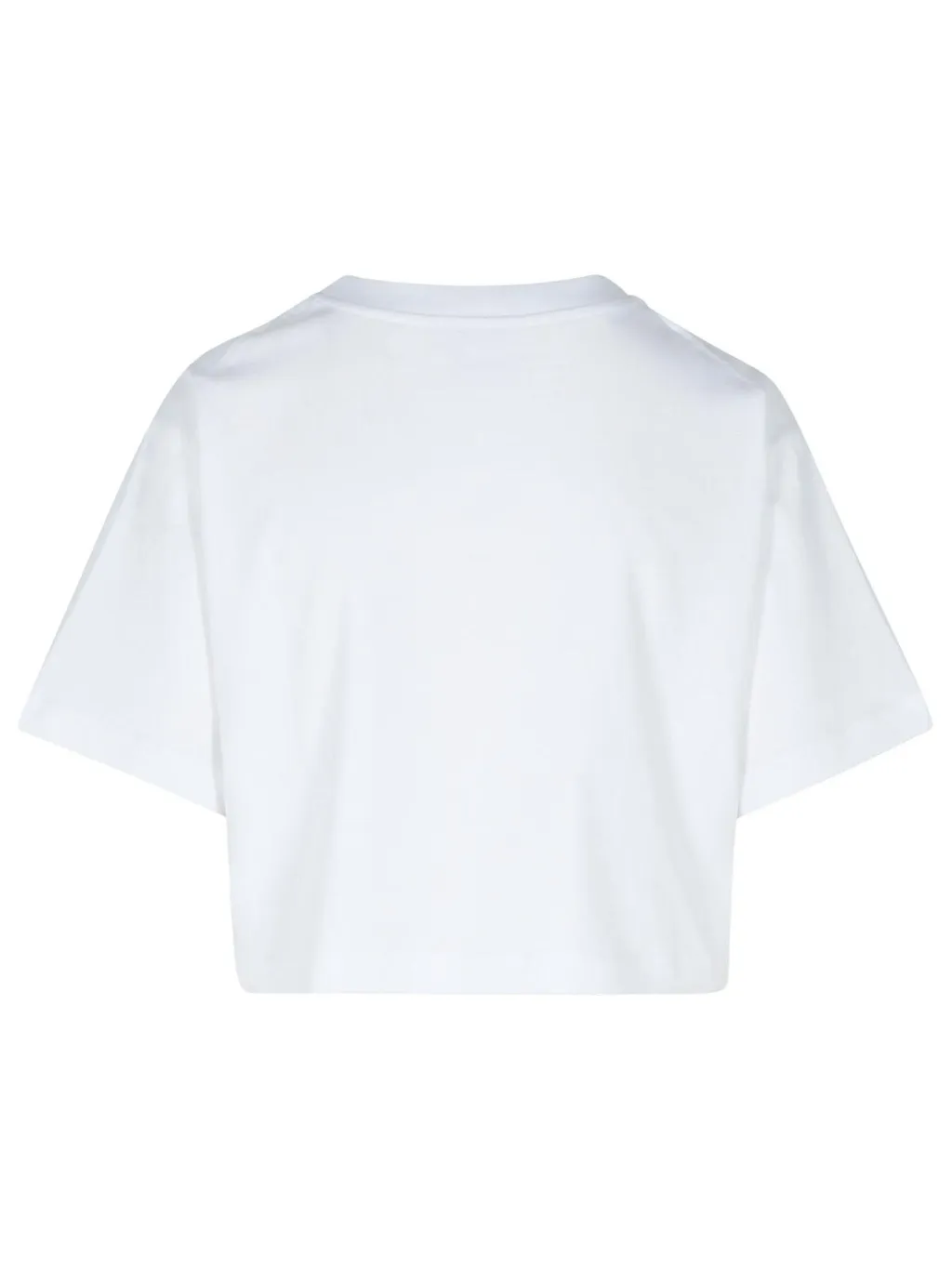 Moschino Jeans Logo Printed Cropped Jersey T-Shirt