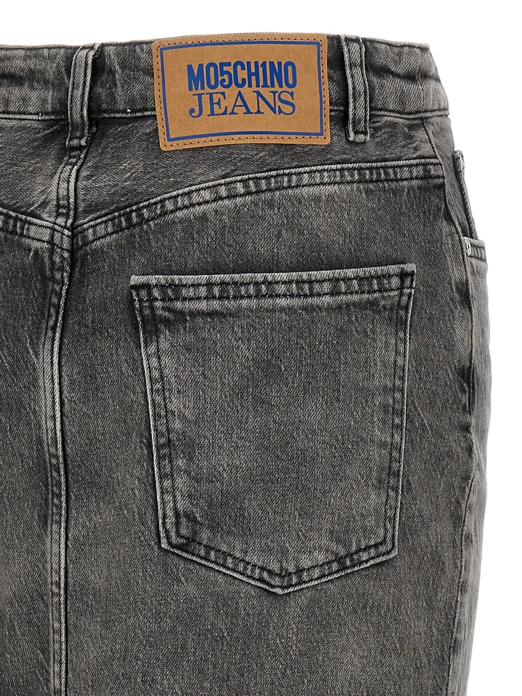 Moschino Jeans Side Slit Denim Skirt