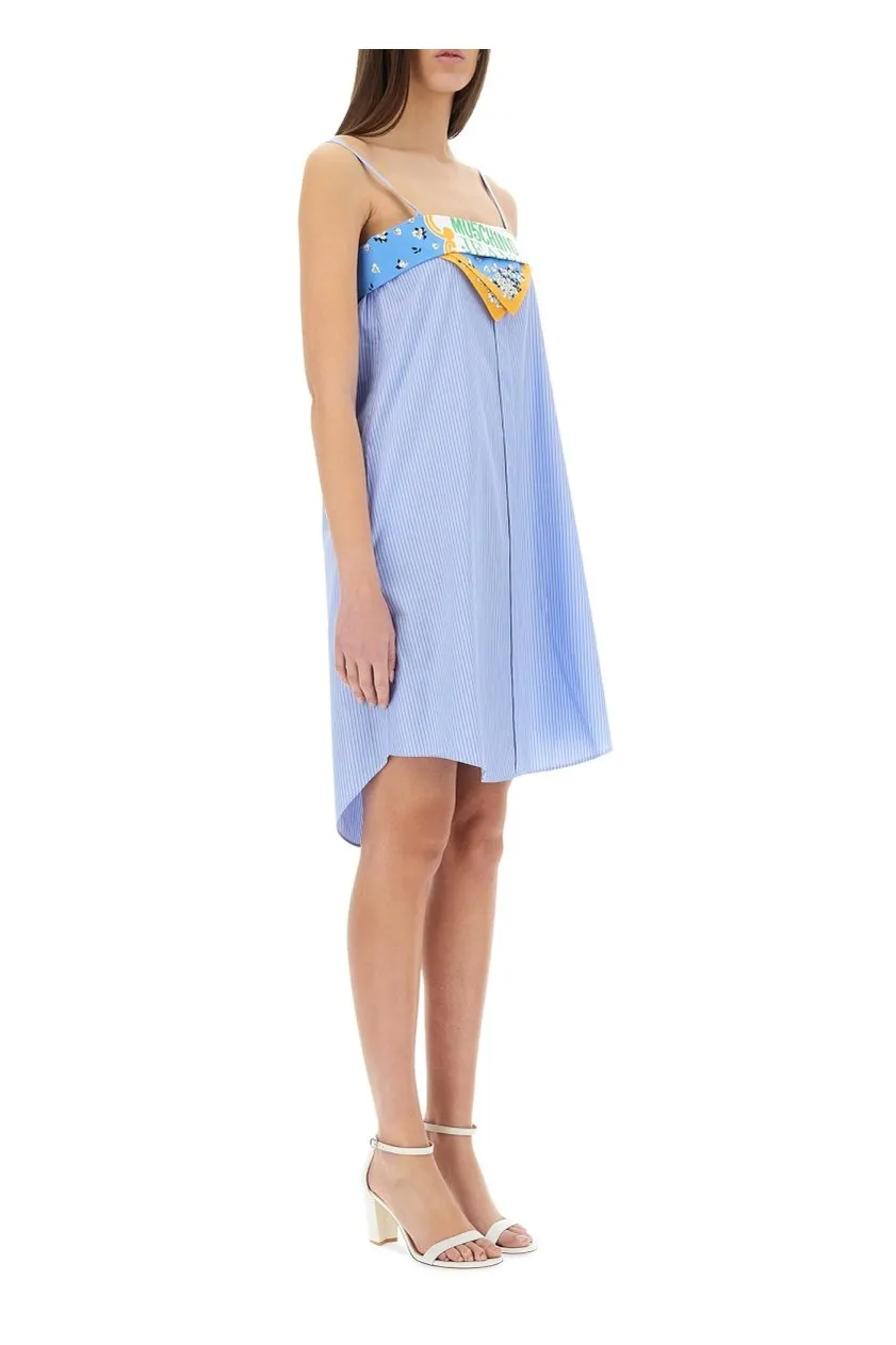 Moschino Jeans Logo Printed Striped Dress