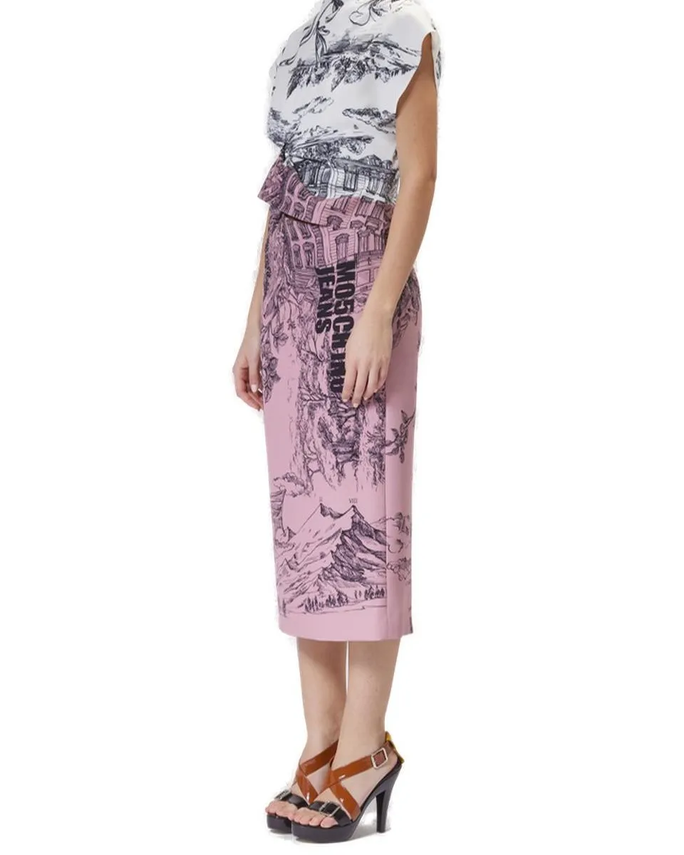 Moschino Jeans Graphic Printed Midi Dress