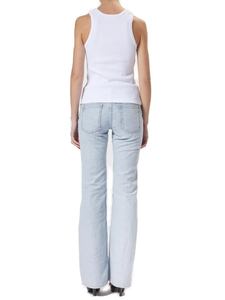 Moschino Jeans Logo Printed Knitted Tank Top