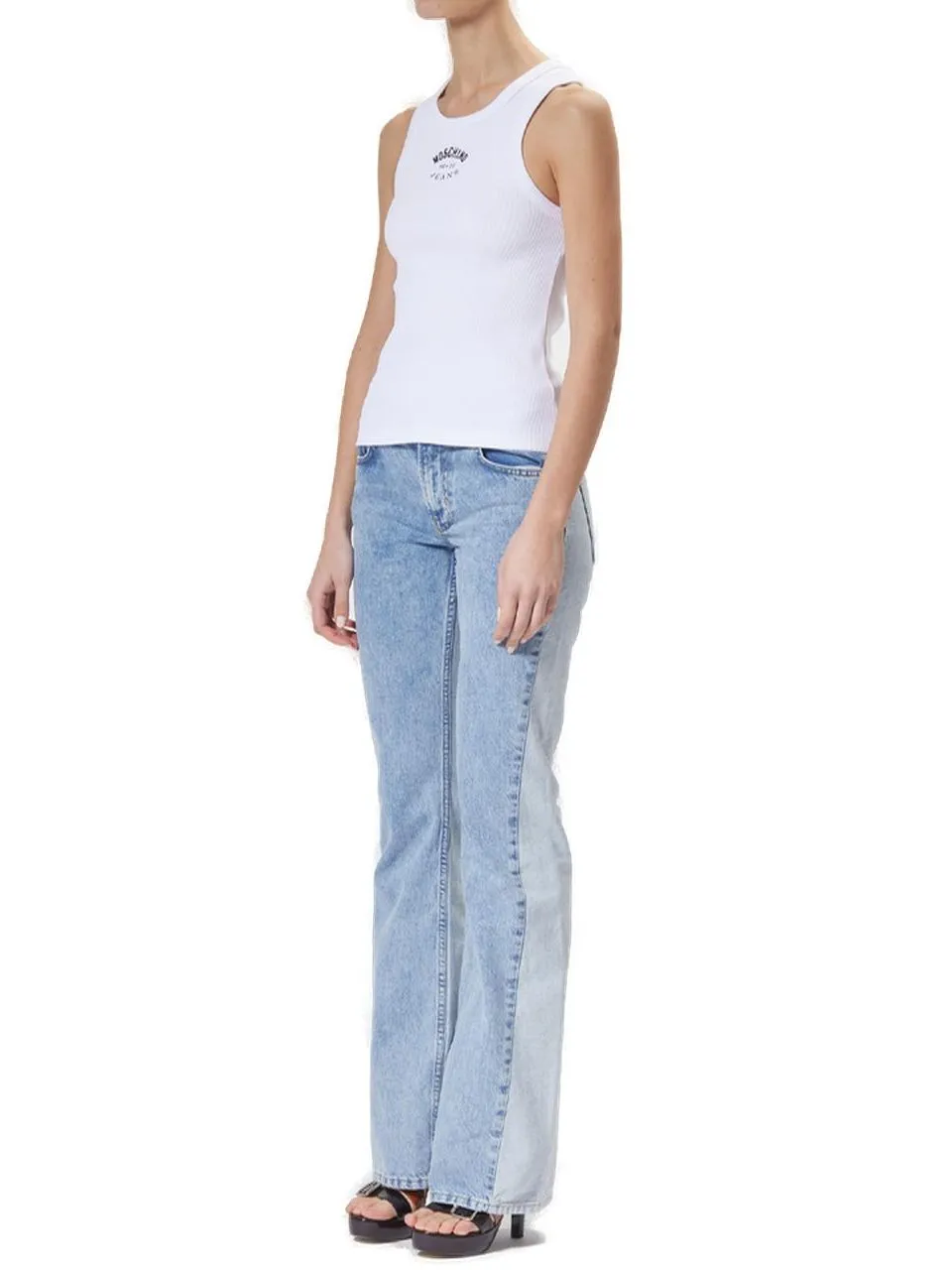 Moschino Jeans Logo Printed Knitted Tank Top