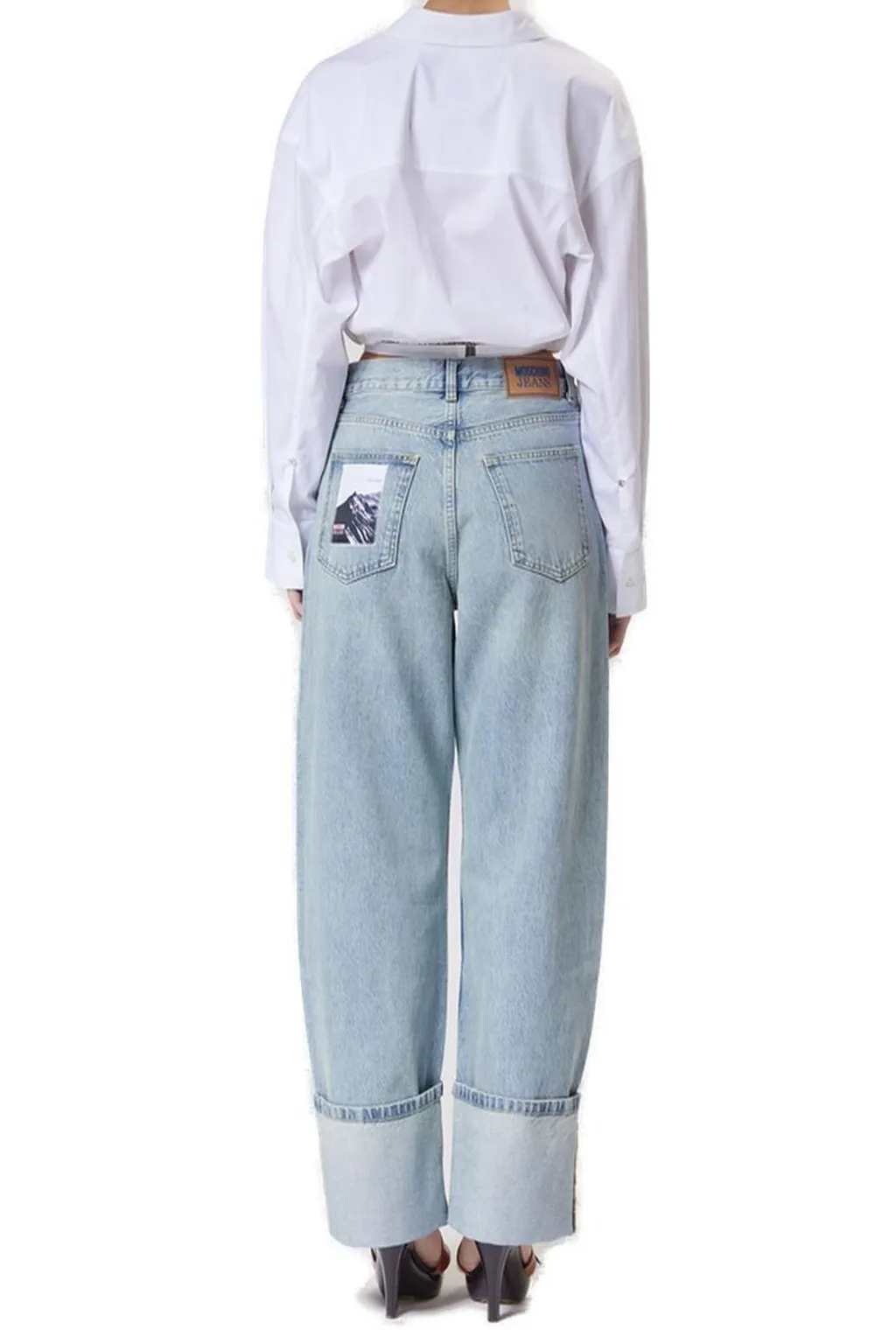Moschino Jeans Wide Leg Turn-Up Jeans