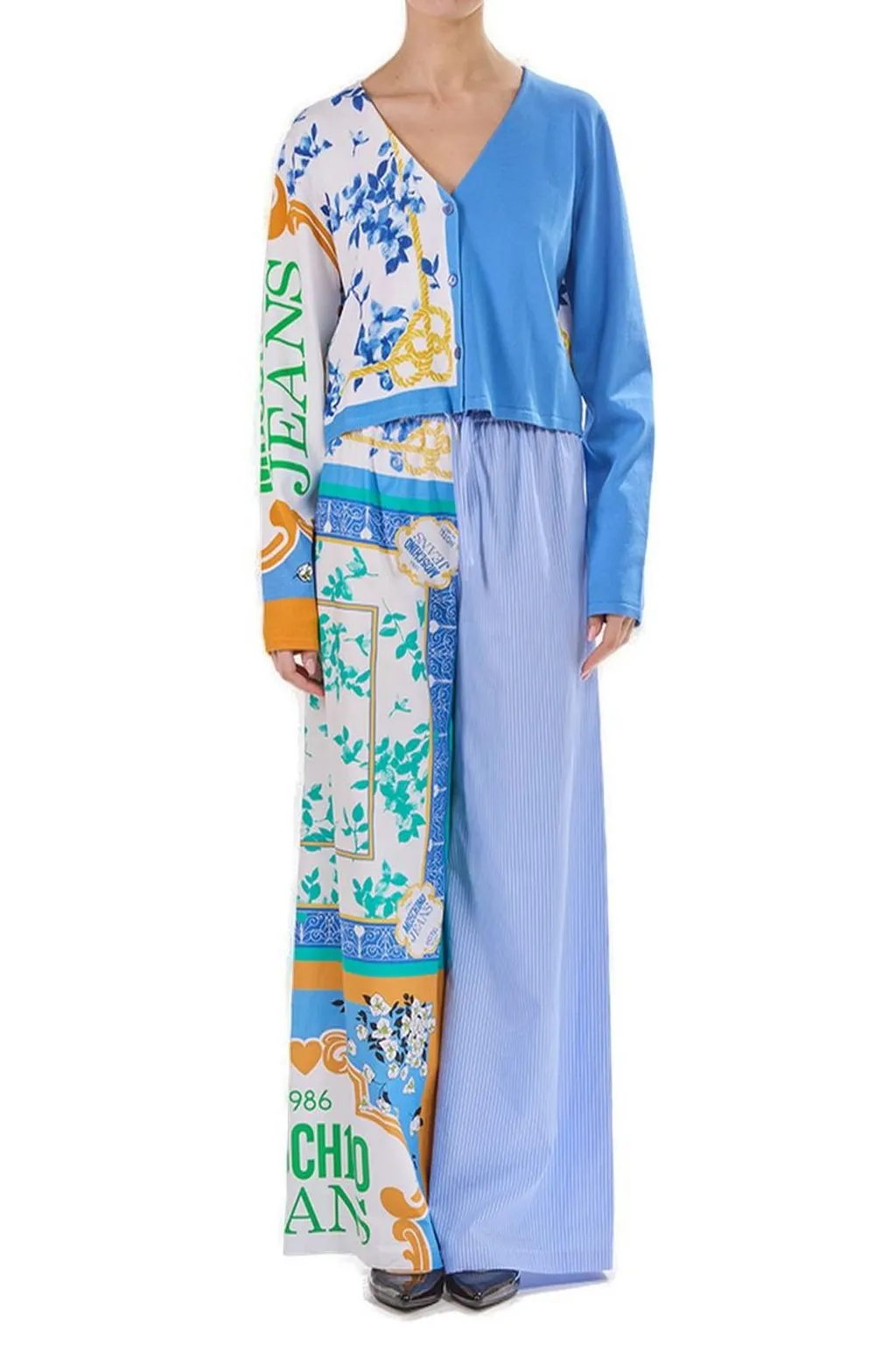Moschino Jeans All-Over Printed Cropped Cardigan