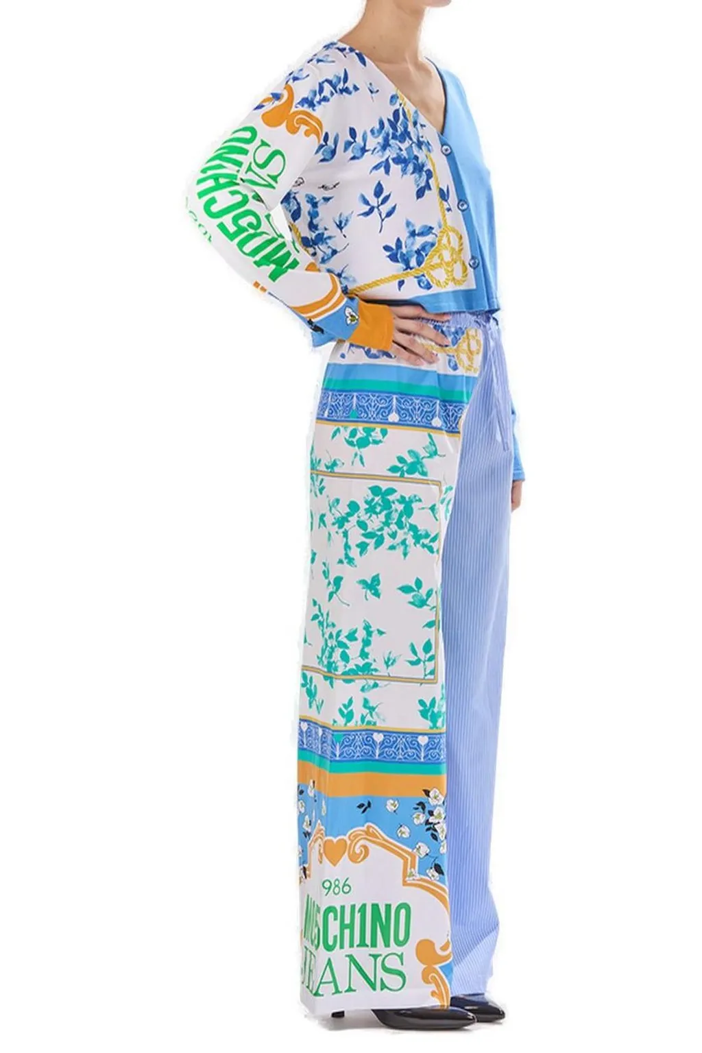 Moschino Jeans All-Over Printed Cropped Cardigan