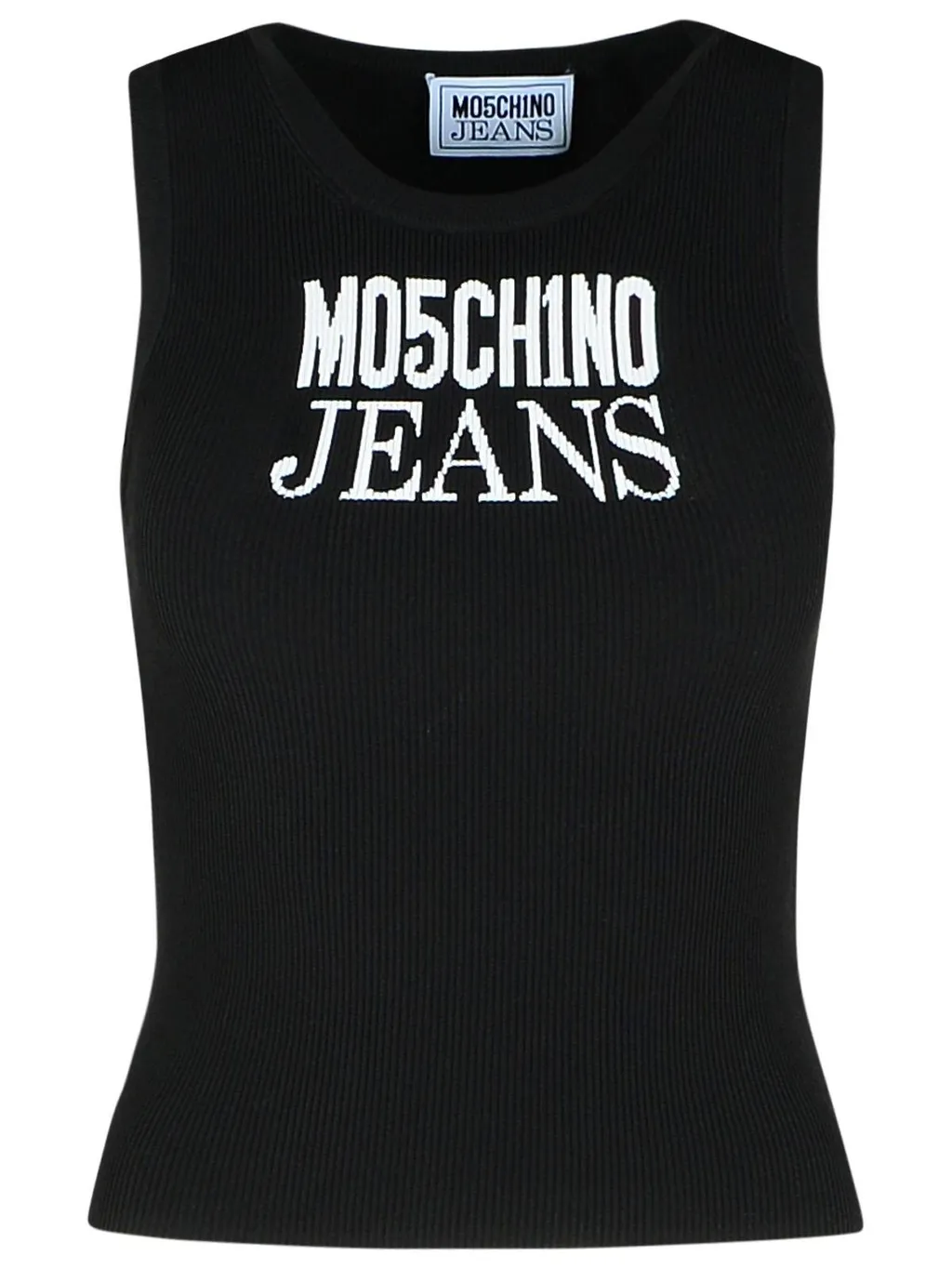 Moschino Jeans Logo Printed Knitted Tank Top