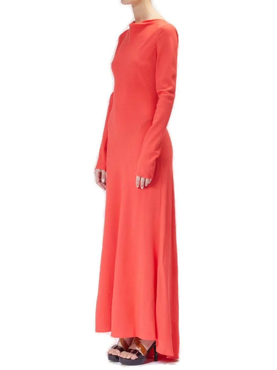 Moschino Jeans Open-Back Crepe Maxi Dress