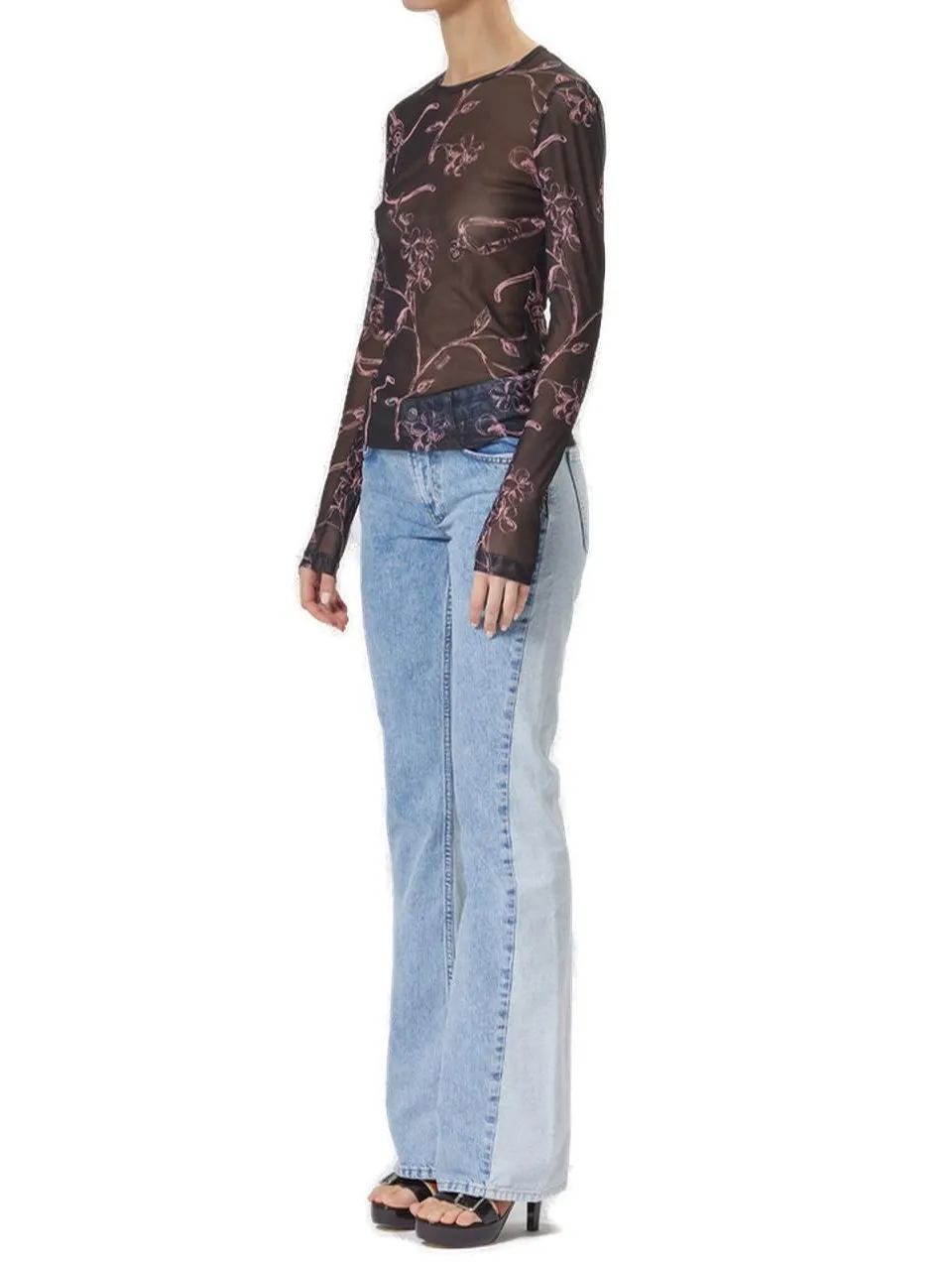 Moschino Jeans Graphic Printed Crewneck Top