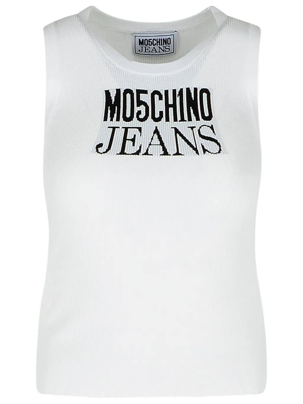 Moschino Jeans Logo-Jacquard Sleeveless Tank Top