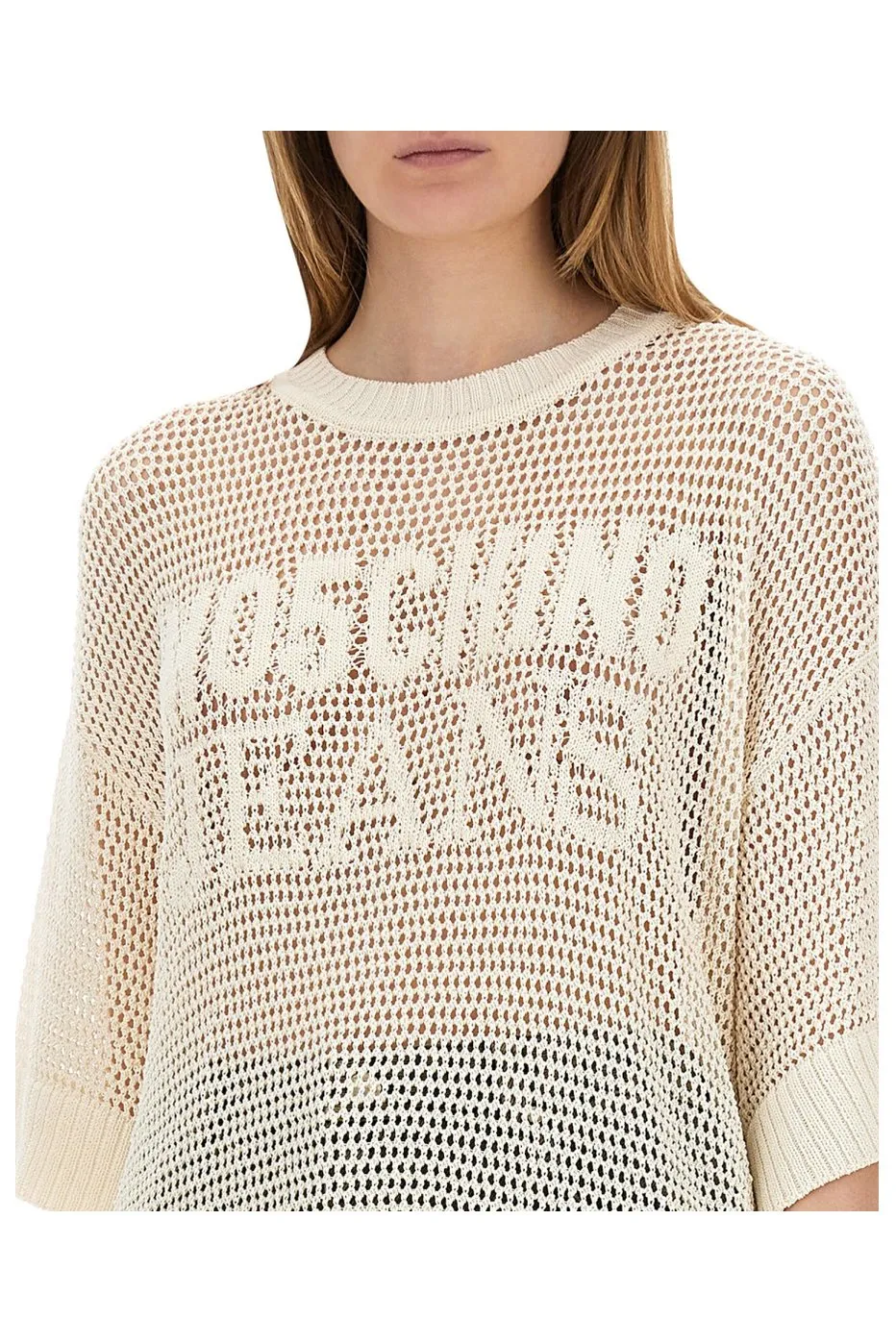 Moschino Jeans Logo Mesh Knitwear