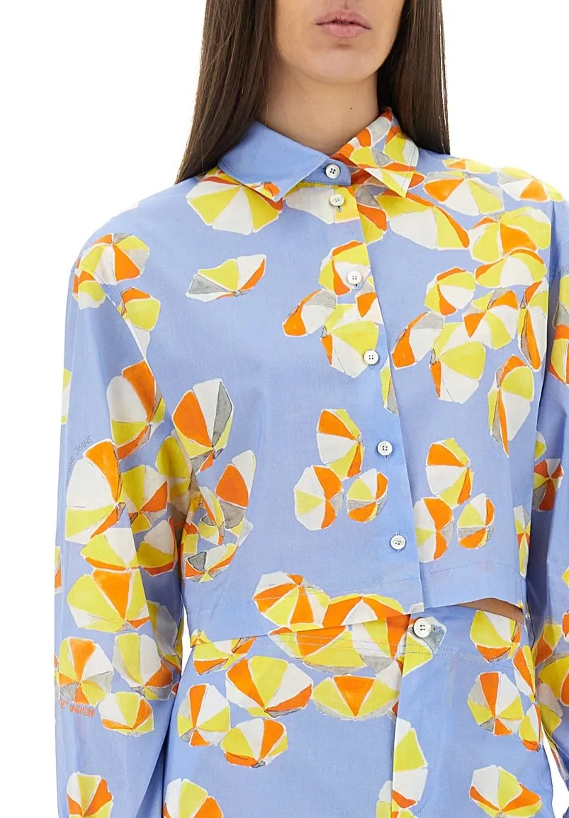 Moschino Jeans Cropped Shirt Beach Patterns
