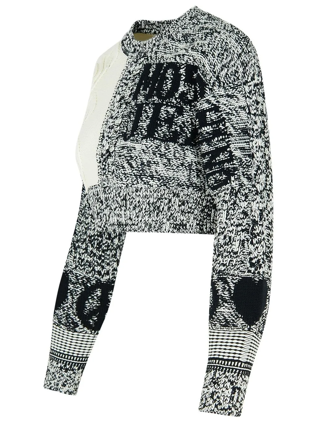 Moschino Jeans Logo Intarsia Cropped Jumper