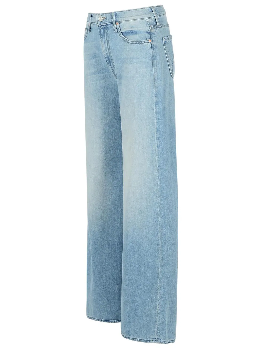 Mother Logo Patch Wide Leg Jeans