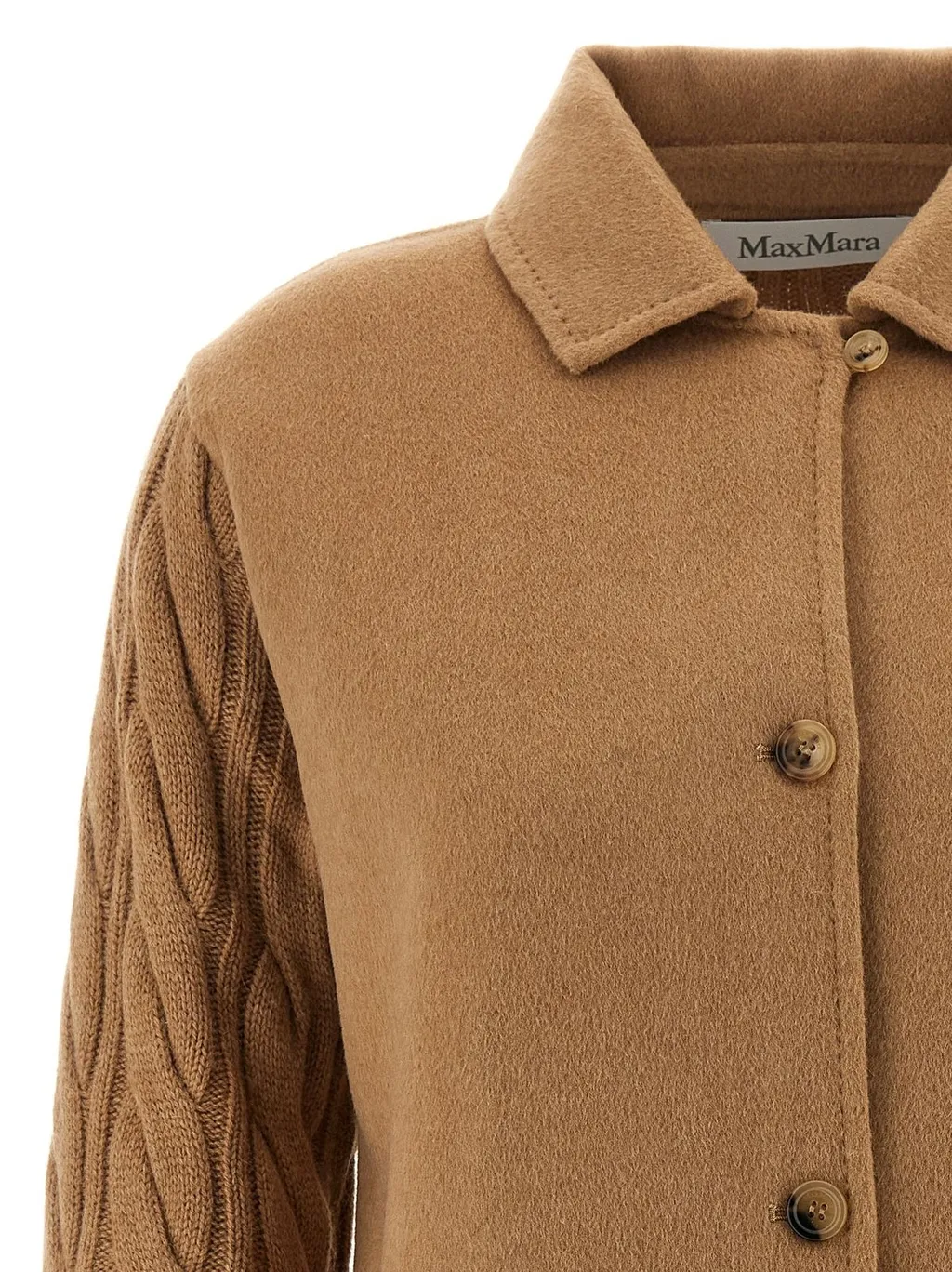 Max Mara Tacco Button-Up Knitted-Sleeved Jacket